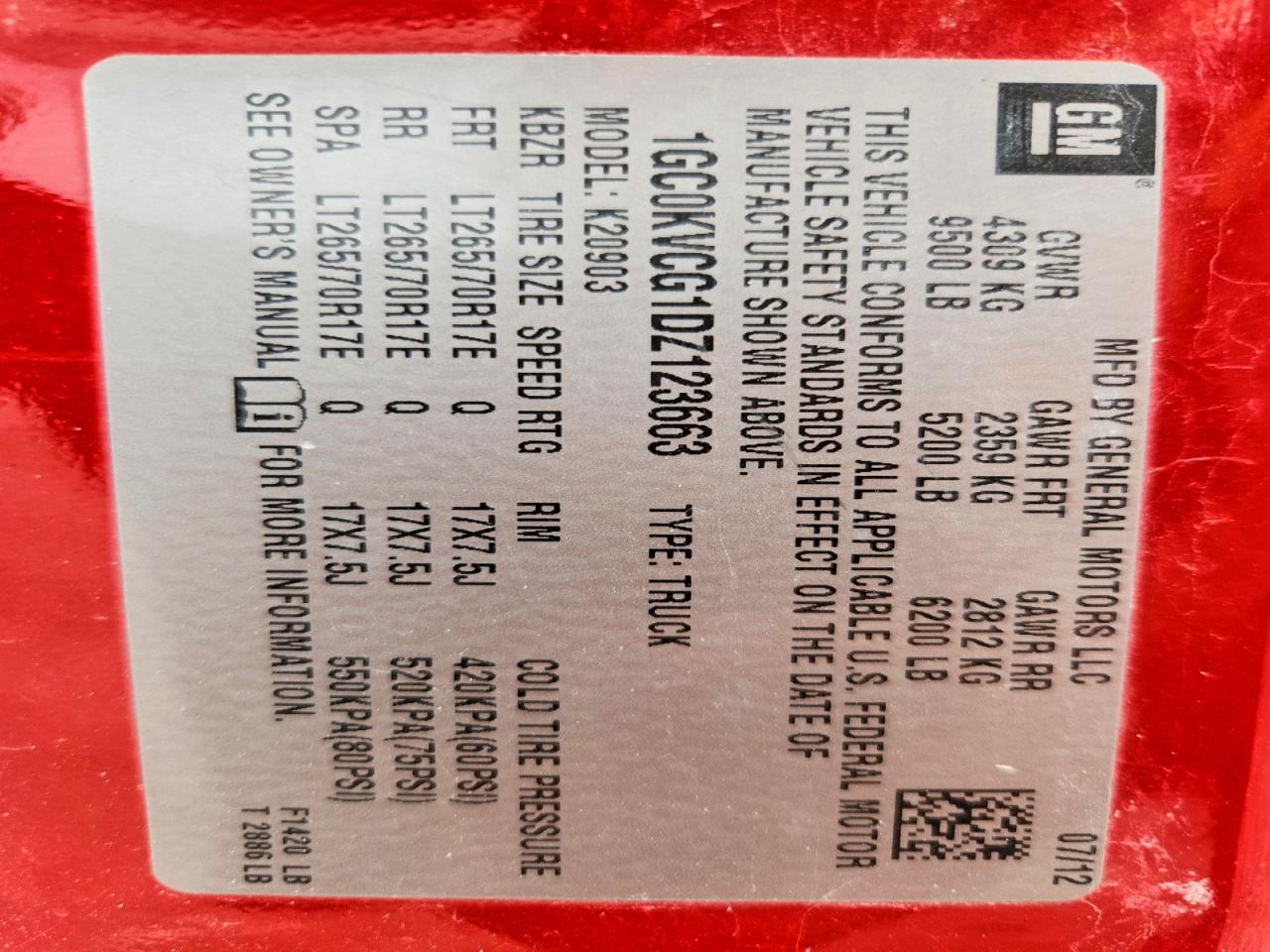 2013 Chevrolet Silverado K2500 Heavy Duty Red vin: 1GC0KVCG1DZ123663