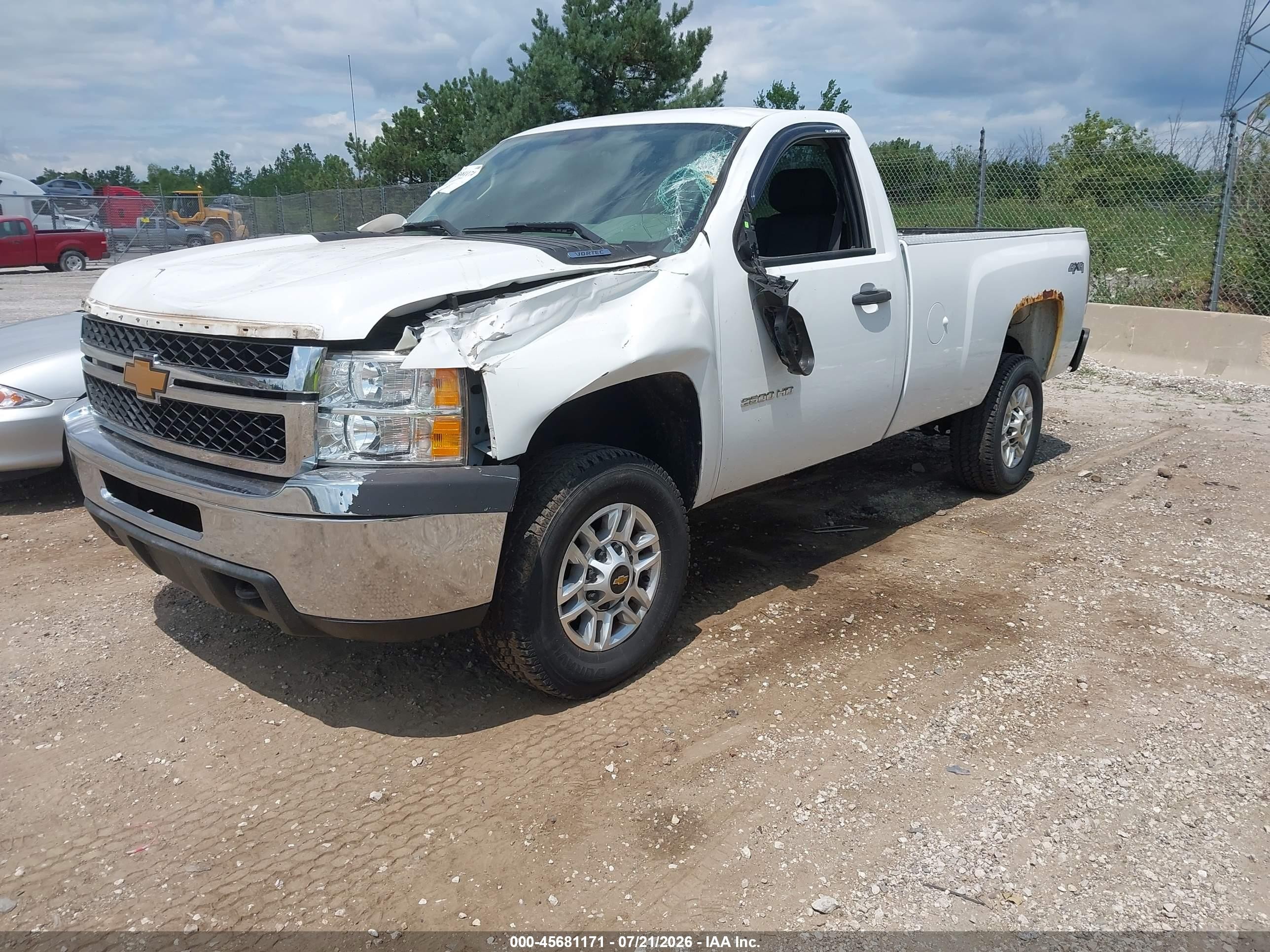 2014 Chevrolet Silverado 2500hd Work Truck White vin: 1GC0KVCG2EF161177