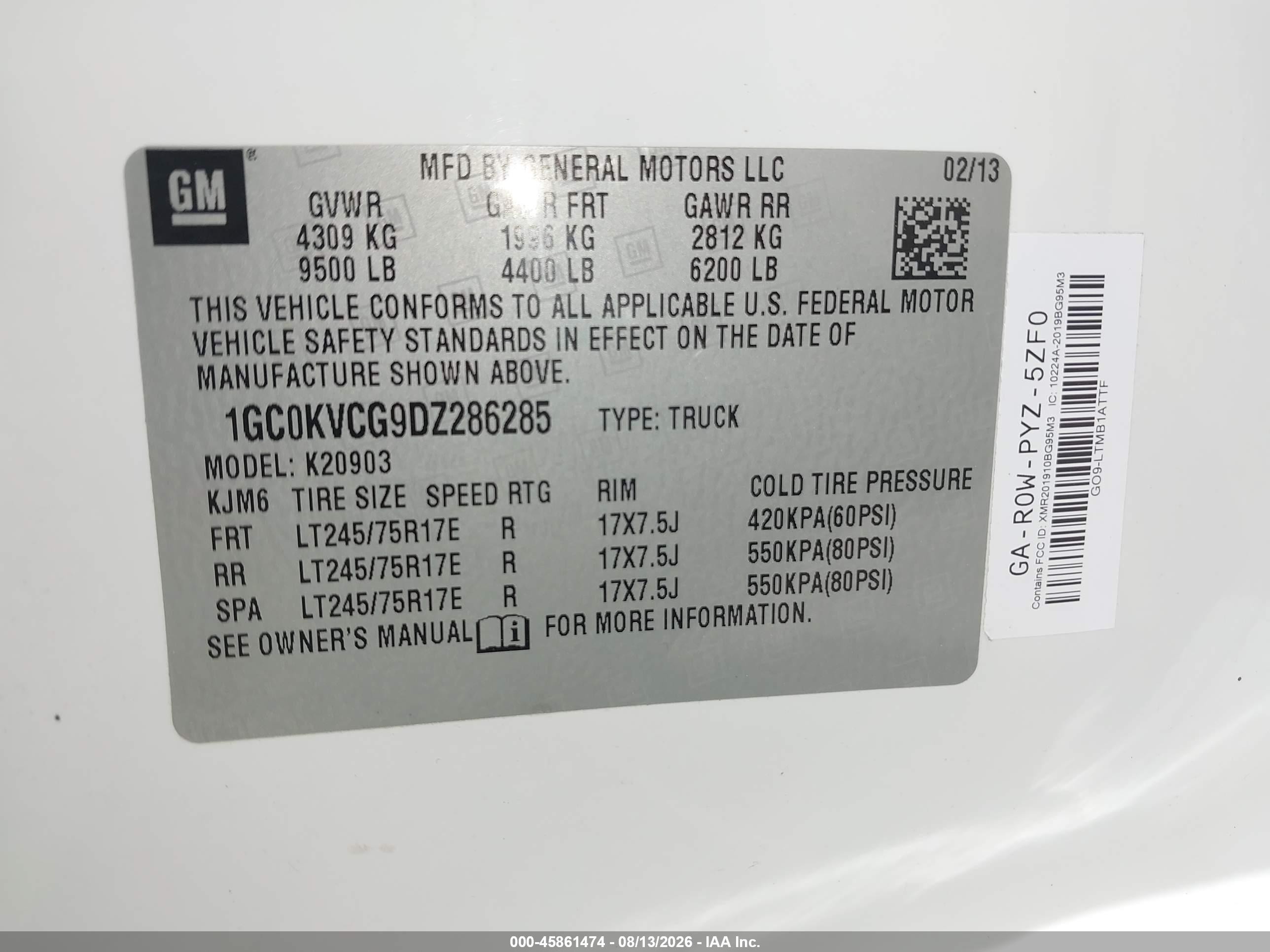 2013 Chevrolet Silverado 2500hd Work Truck White vin: 1GC0KVCG9DZ286285