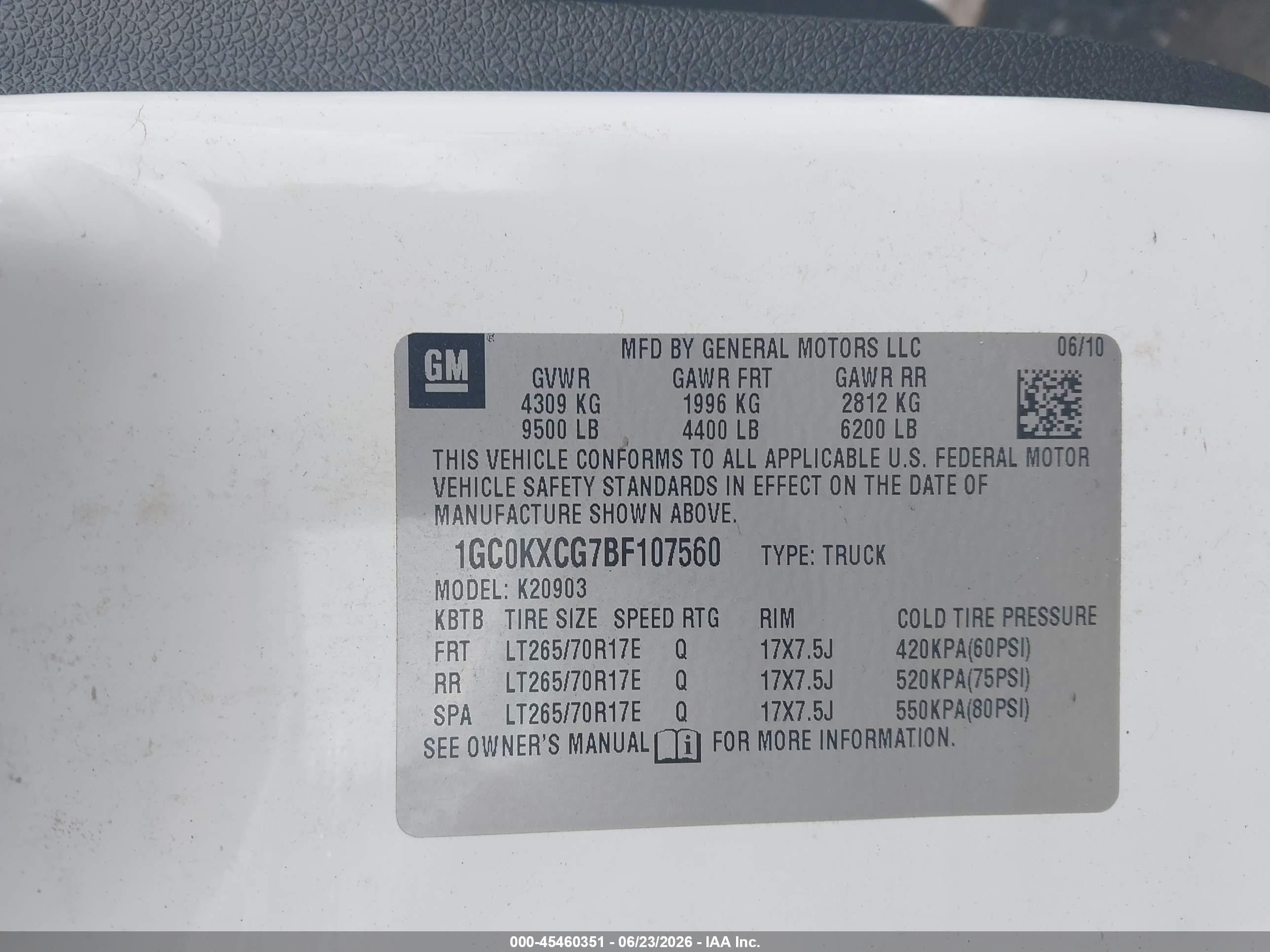 2011 Chevrolet Silverado 2500hd Lt White vin: 1GC0KXCG7BF107560
