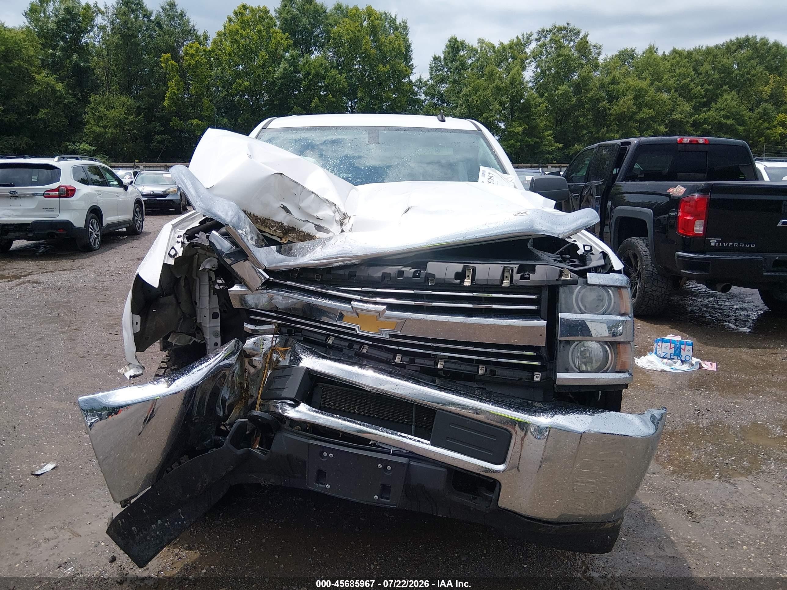 2015 Chevrolet Silverado 2500hd Lt White vin: 1GC1CVEG1FF103528