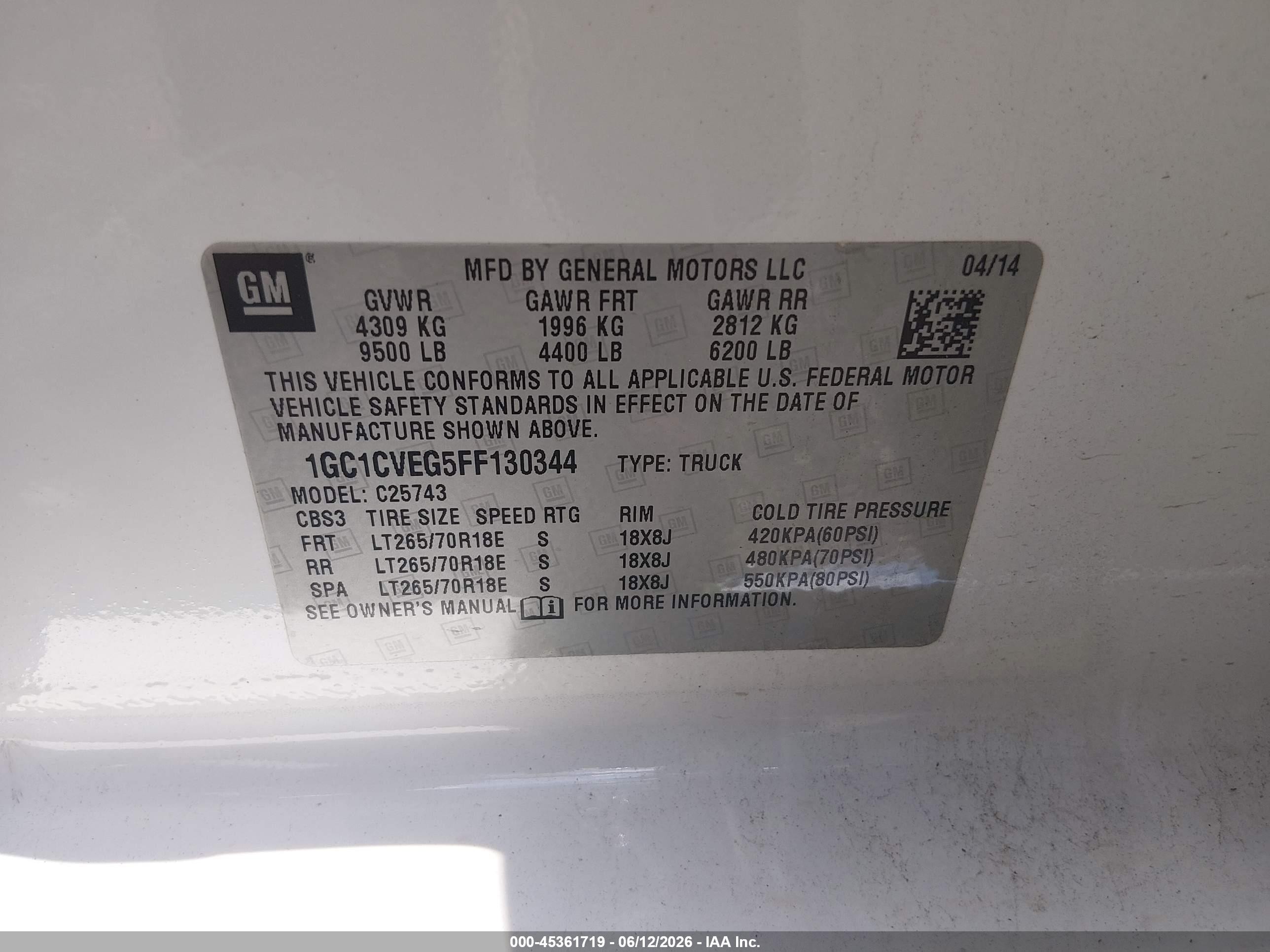 2015 Chevrolet Silverado 2500hd Lt White vin: 1GC1CVEG5FF130344