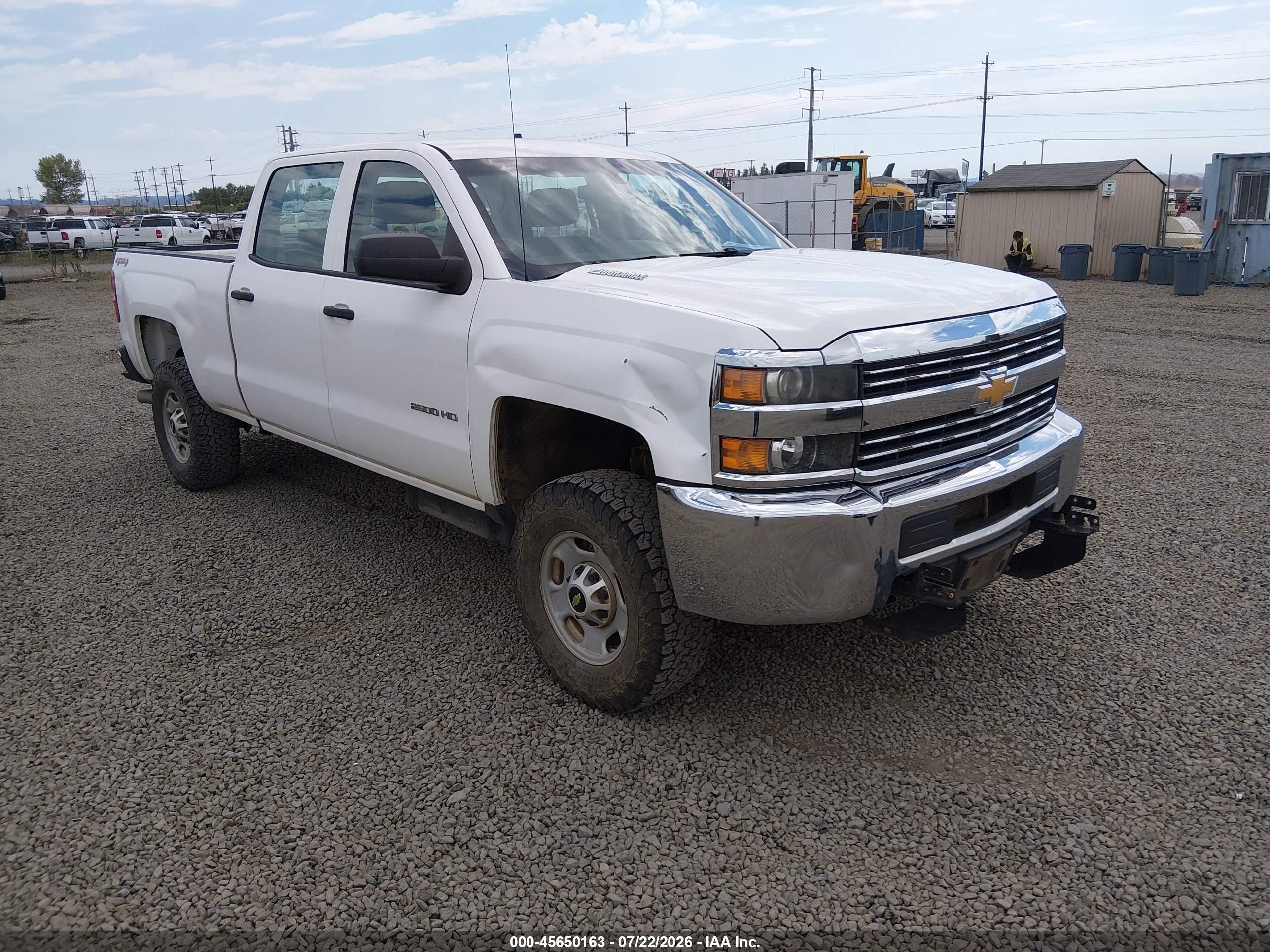 2015 Chevrolet Silverado 2500hd Work Truck White vin: 1GC1KUE83FF127593