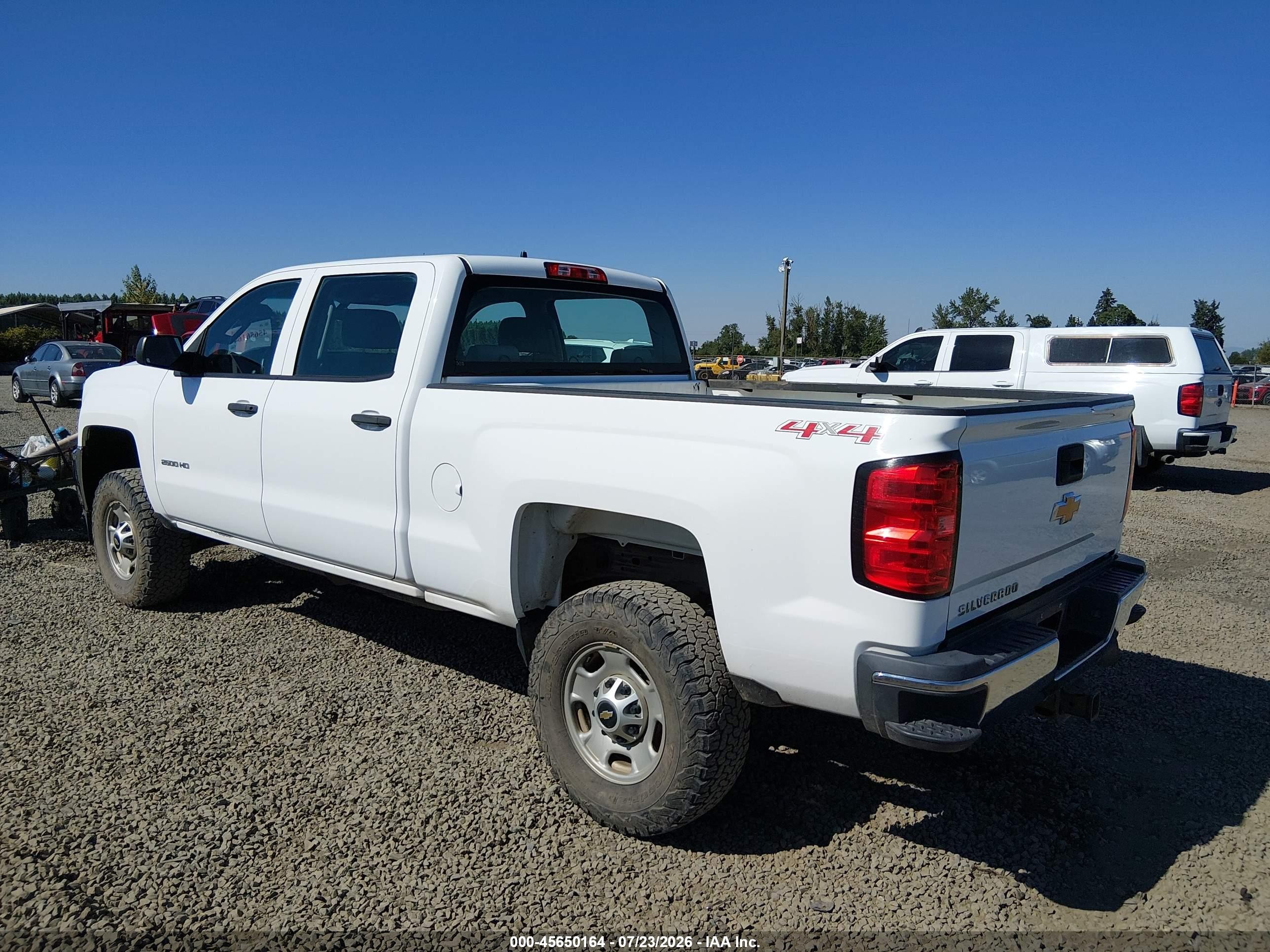 2015 Chevrolet Silverado 2500hd Built After Aug 14 Work Truck White vin: 1GC1KUE85FF640120