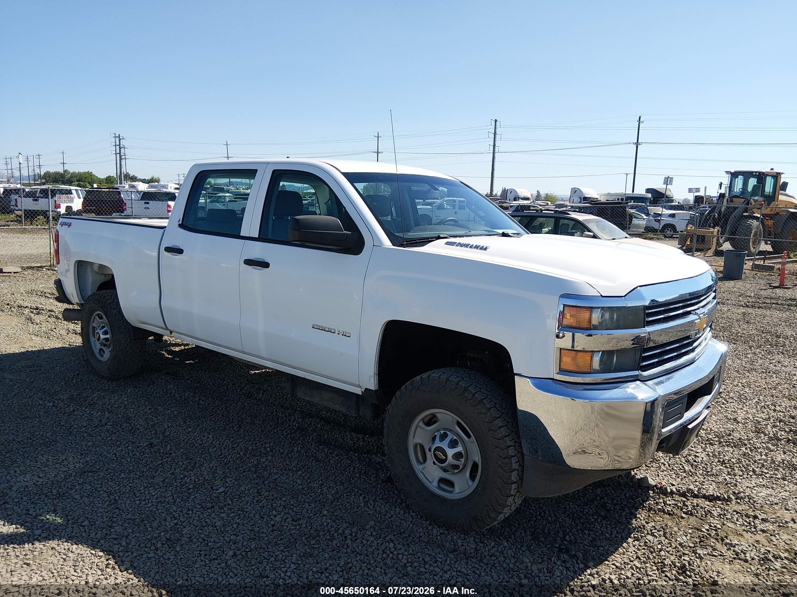 2015 Chevrolet Silverado 2500hd Built After Aug 14 Work Truck White vin: 1GC1KUE85FF640120