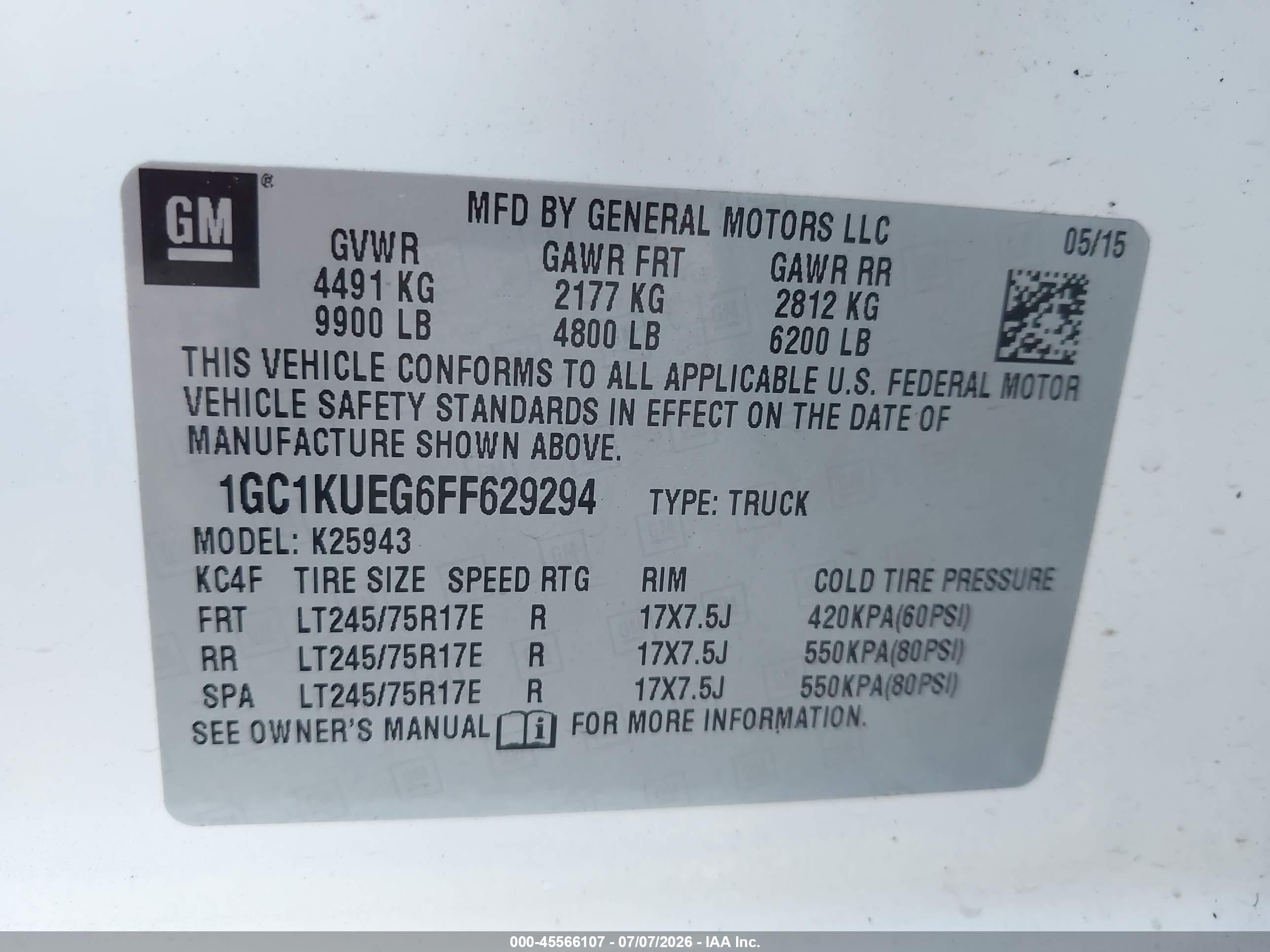 2015 Chevrolet Silverado 2500hd Built After Aug 14 Work Truck White vin: 1GC1KUEG6FF629294