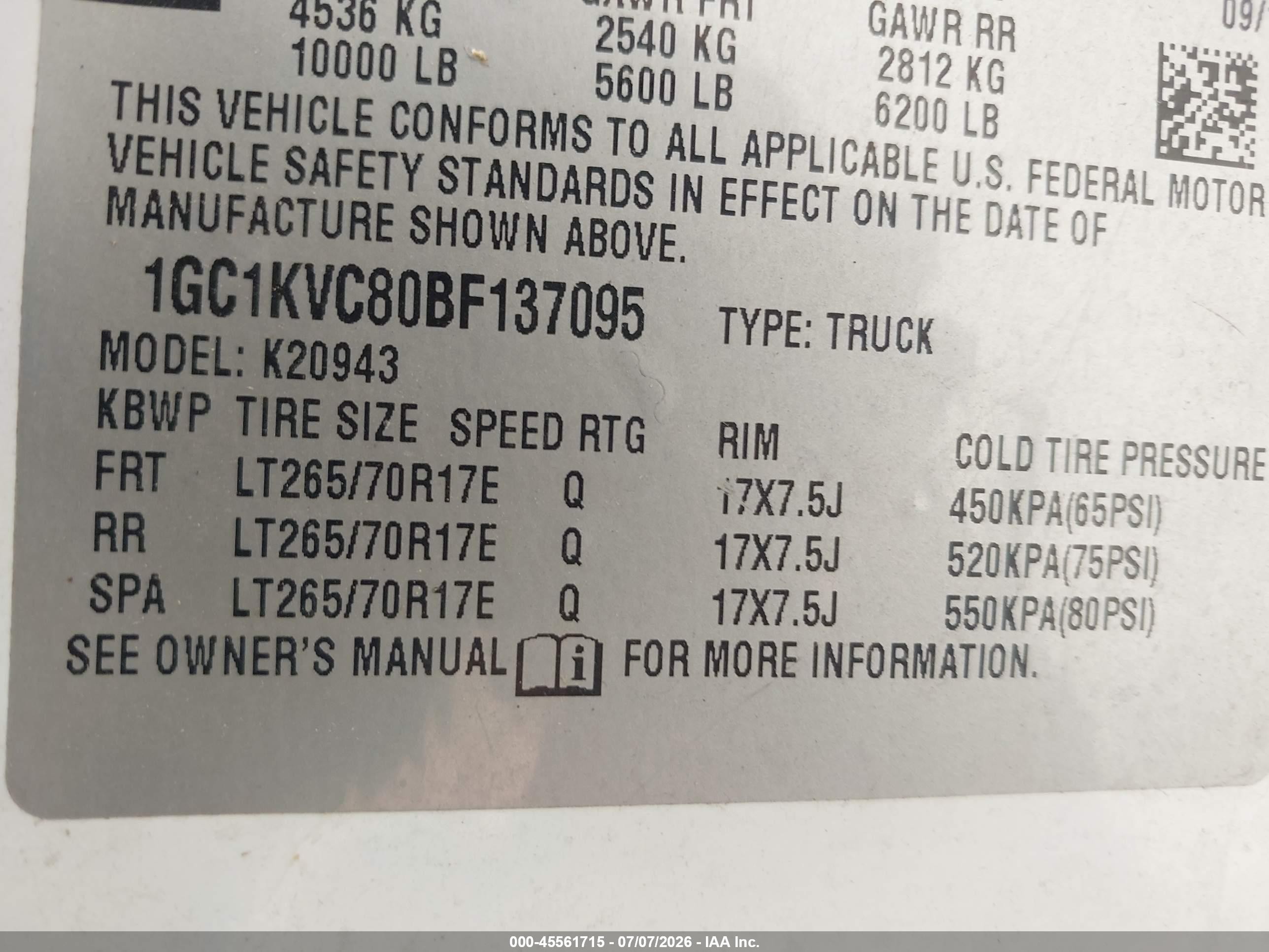 2011 Chevrolet Silverado 2500hd Work Truck White vin: 1GC1KVC80BF137095