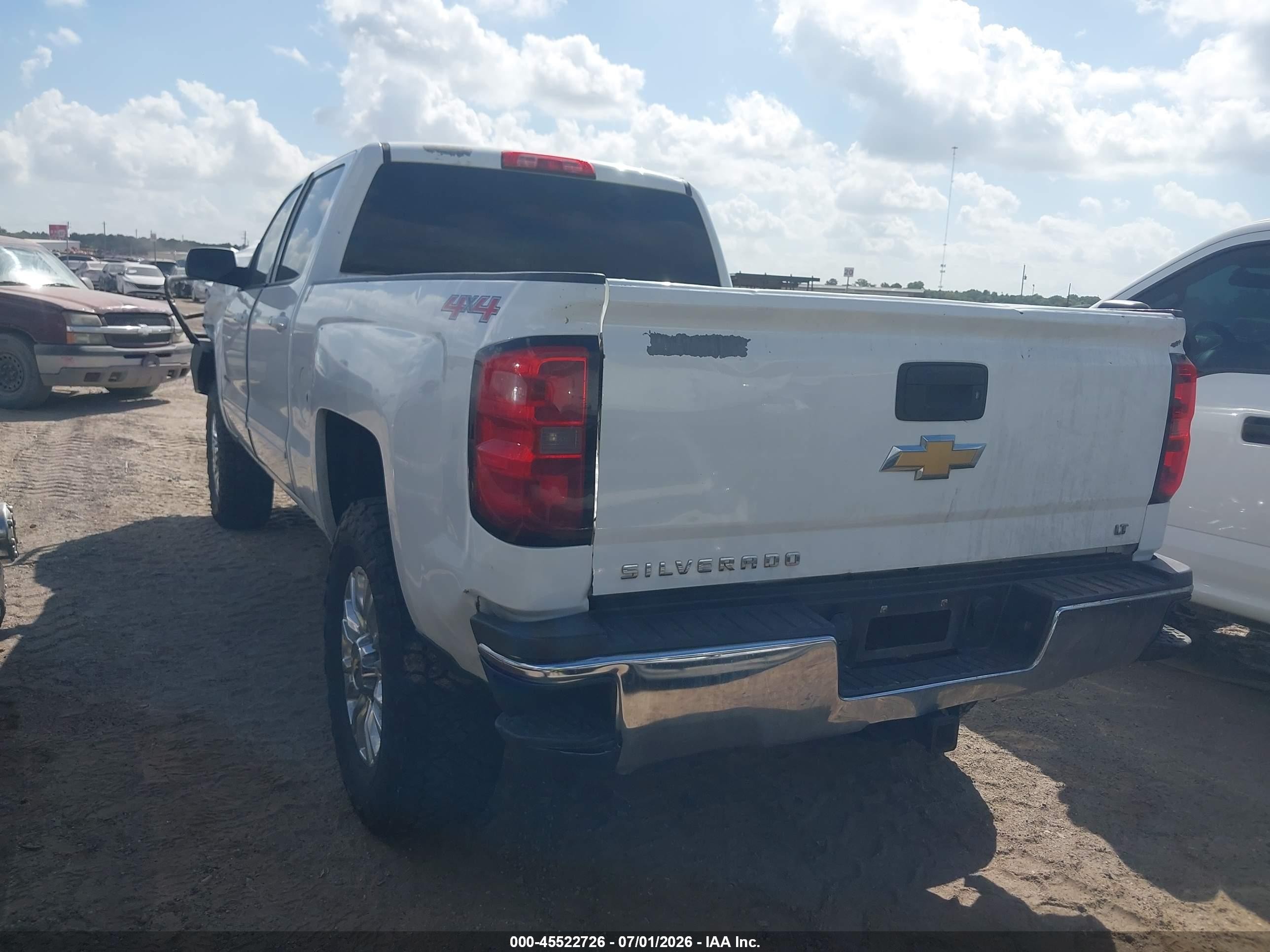 2015 Chevrolet Silverado 2500hd Built After Aug 14 Lt White vin: 1GC1KVE89FF508287