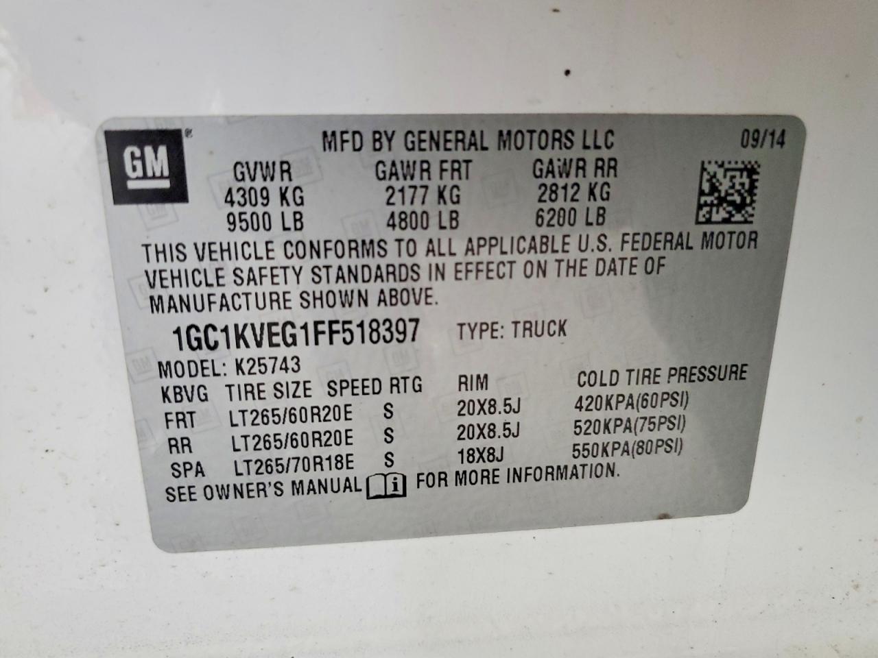 2015 Chevrolet Silverado K2500 Heavy Duty Lt White vin: 1GC1KVEG1FF518397