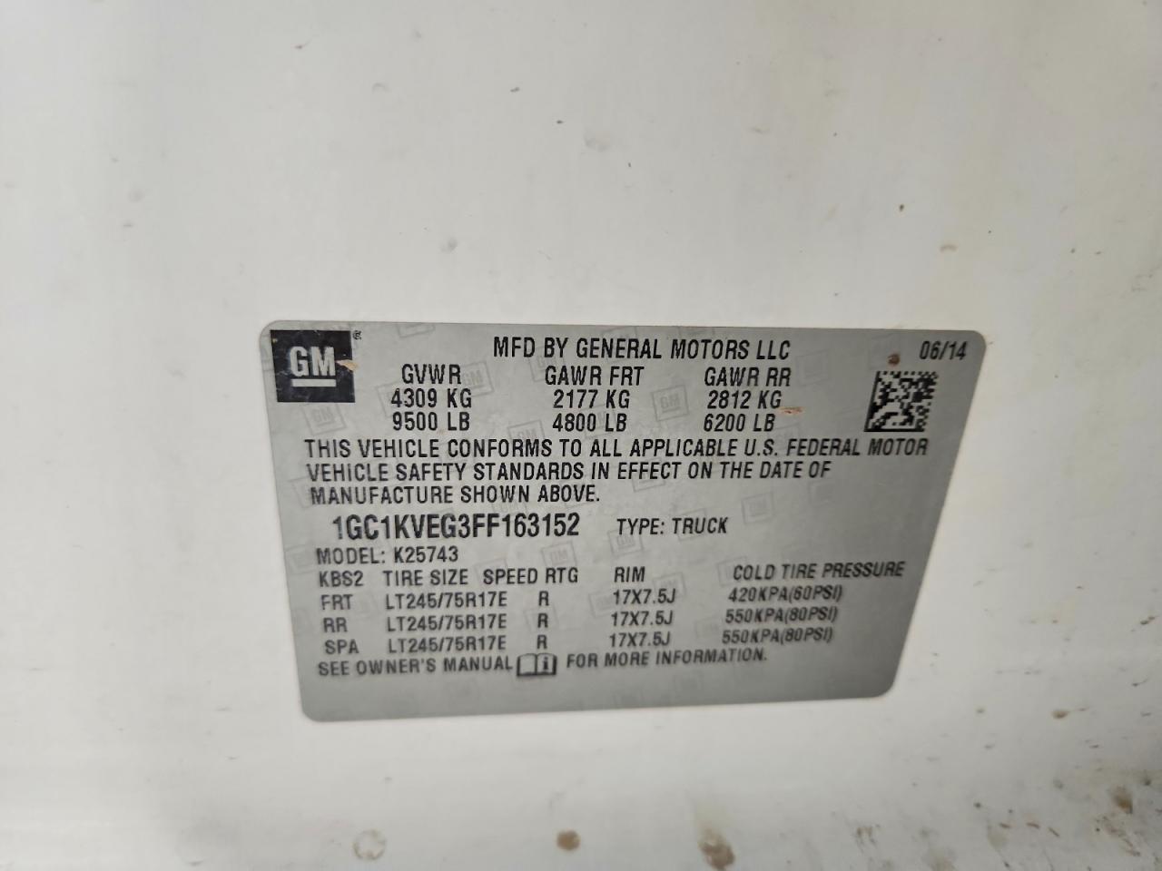 2015 Chevrolet Silverado K2500 Heavy Duty Lt White vin: 1GC1KVEG3FF163152