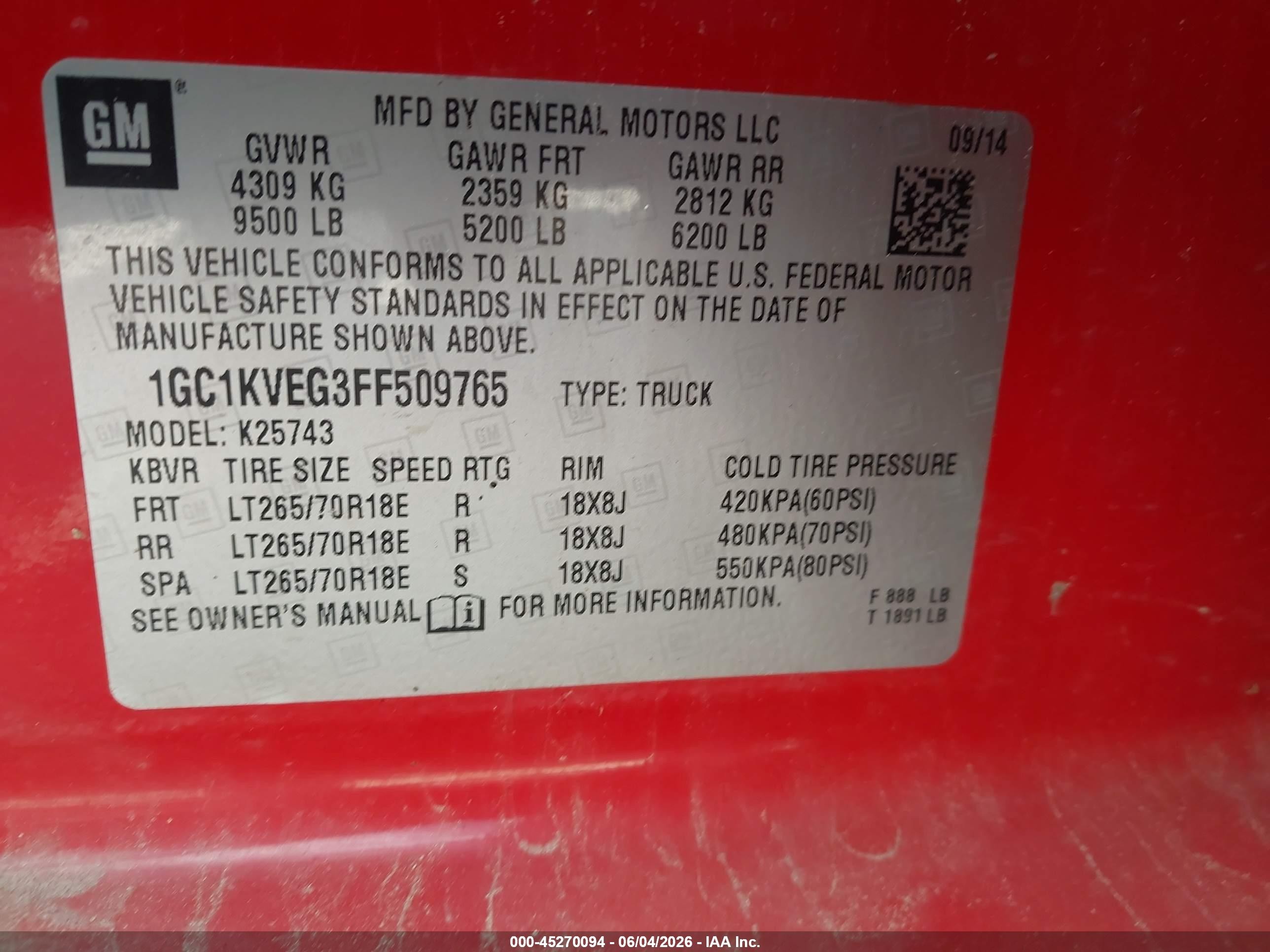 2015 Chevrolet Silverado 2500hd Lt Красный vin: 1GC1KVEG3FF509765