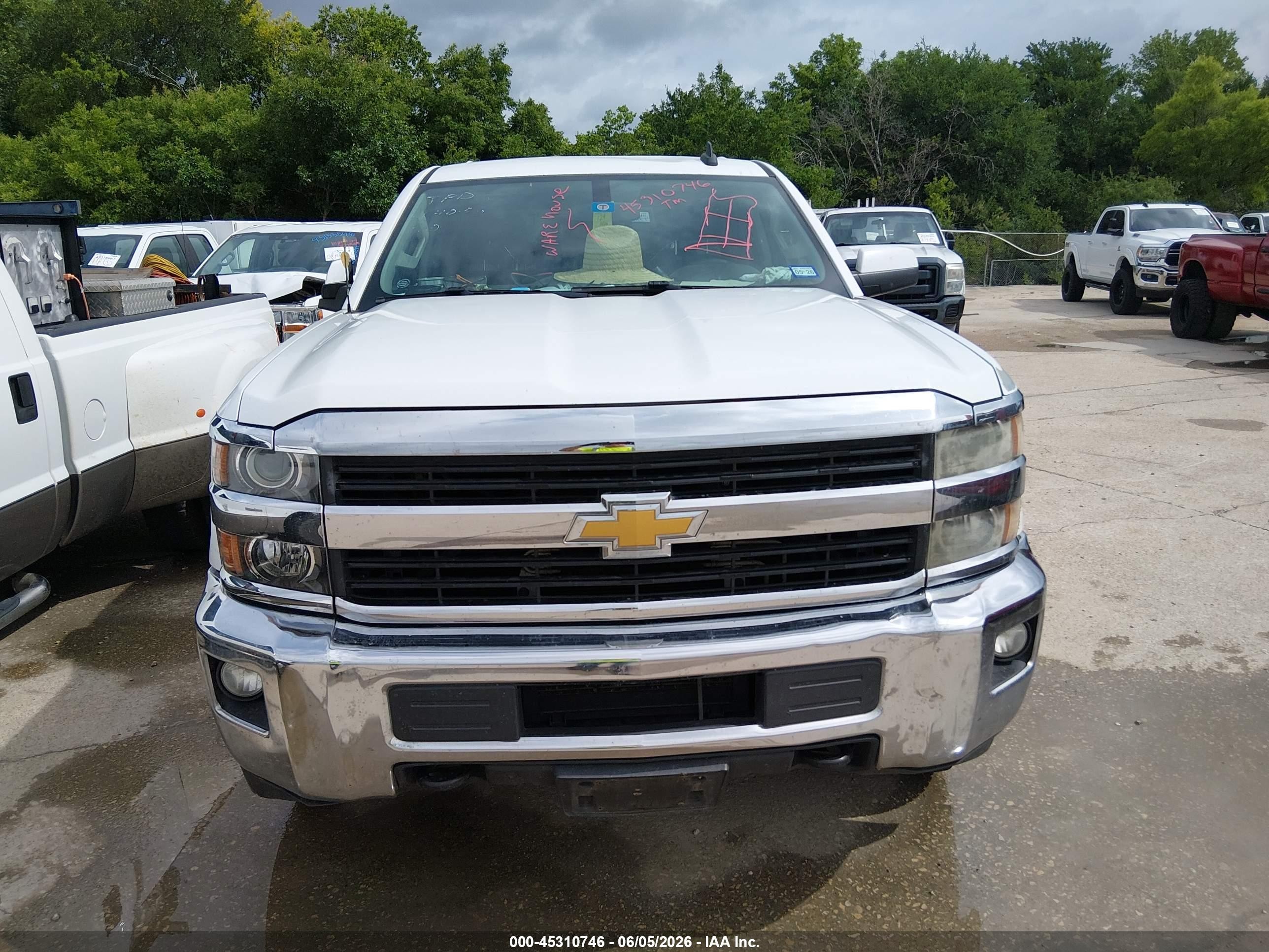 2015 Chevrolet Silverado 2500hd Lt White vin: 1GC1KVEG4FF514389