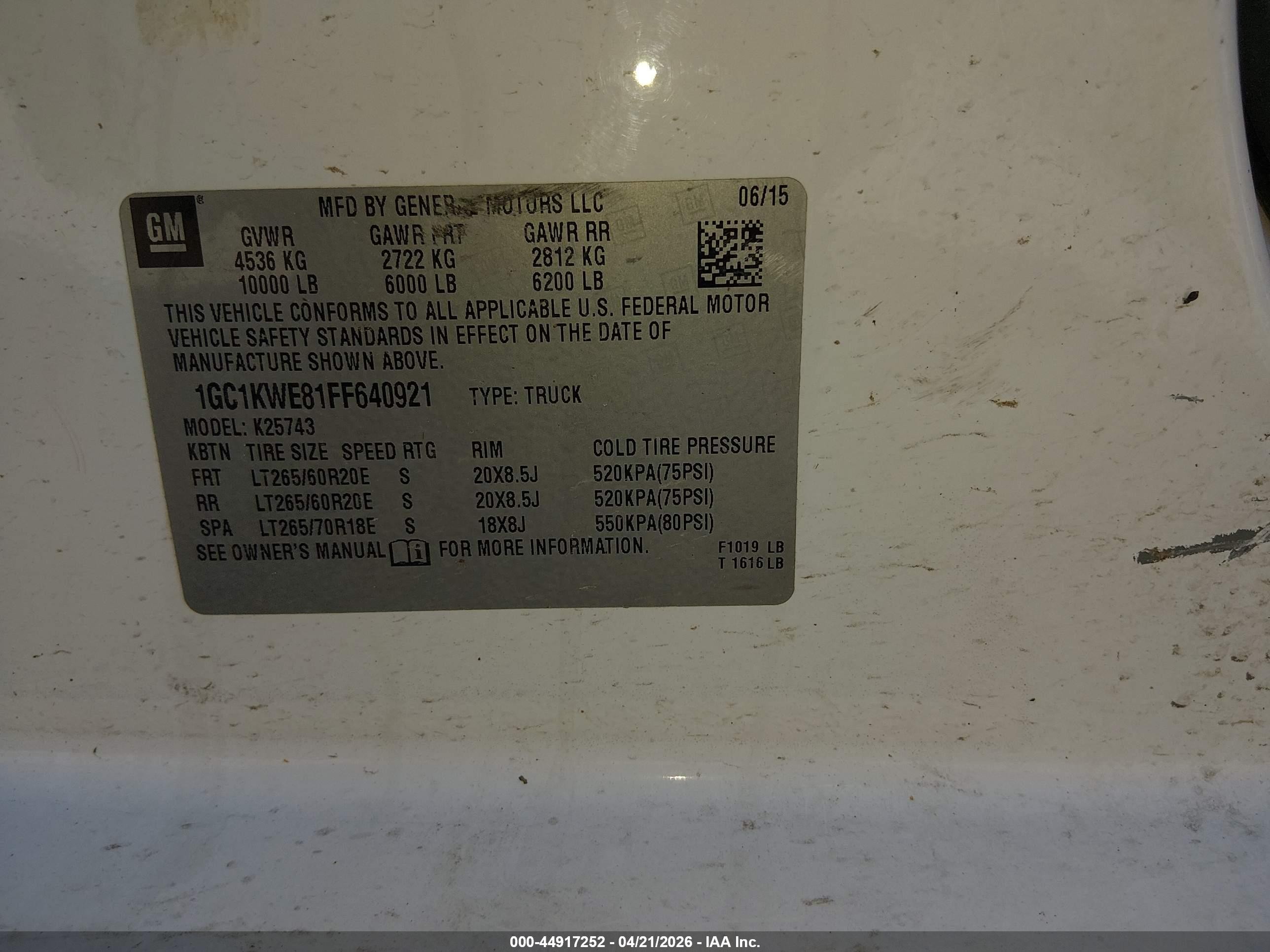 2015 Chevrolet Silverado 2500hd Ltz White vin: 1GC1KWE81FF640921