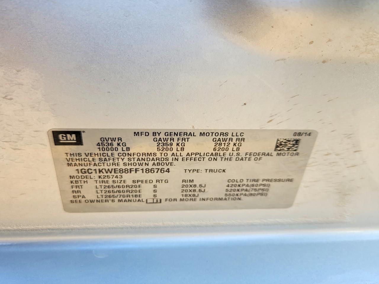 2015 Chevrolet Silverado K2500 Heavy Duty Ltz Silver vin: 1GC1KWE88FF186764