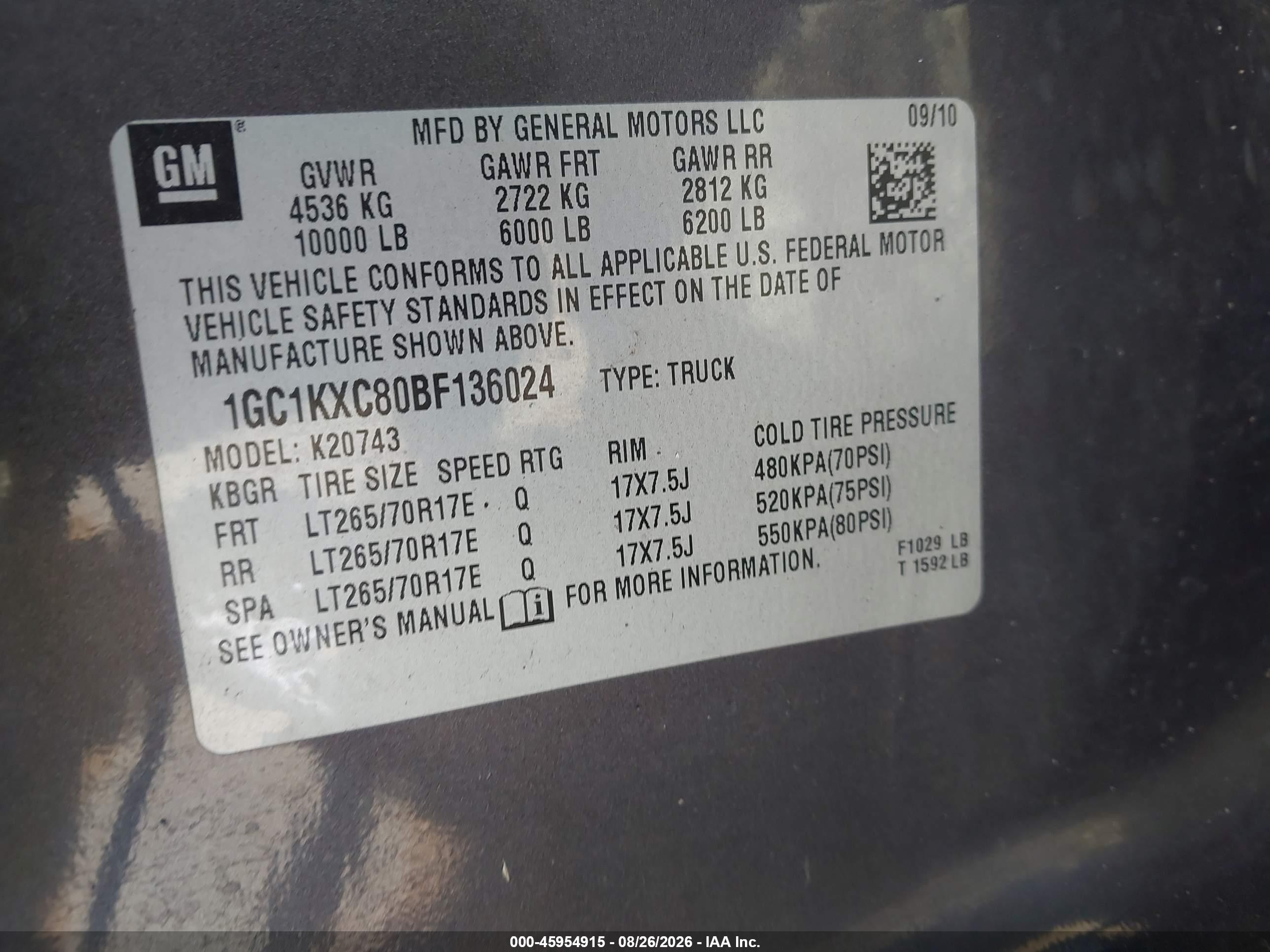 2011 Chevrolet Silverado 2500hd Lt Gray vin: 1GC1KXC80BF136024