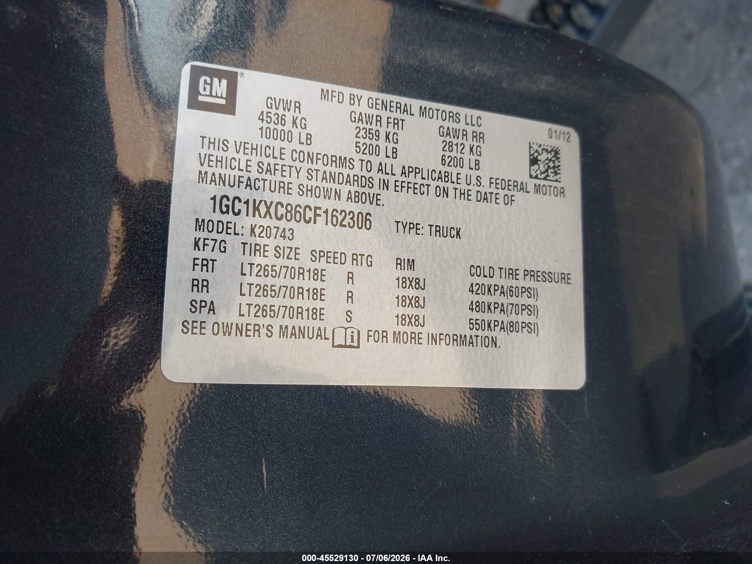 2012 Chevrolet Silverado 2500hd Lt Черный vin: 1GC1KXC86CF162306