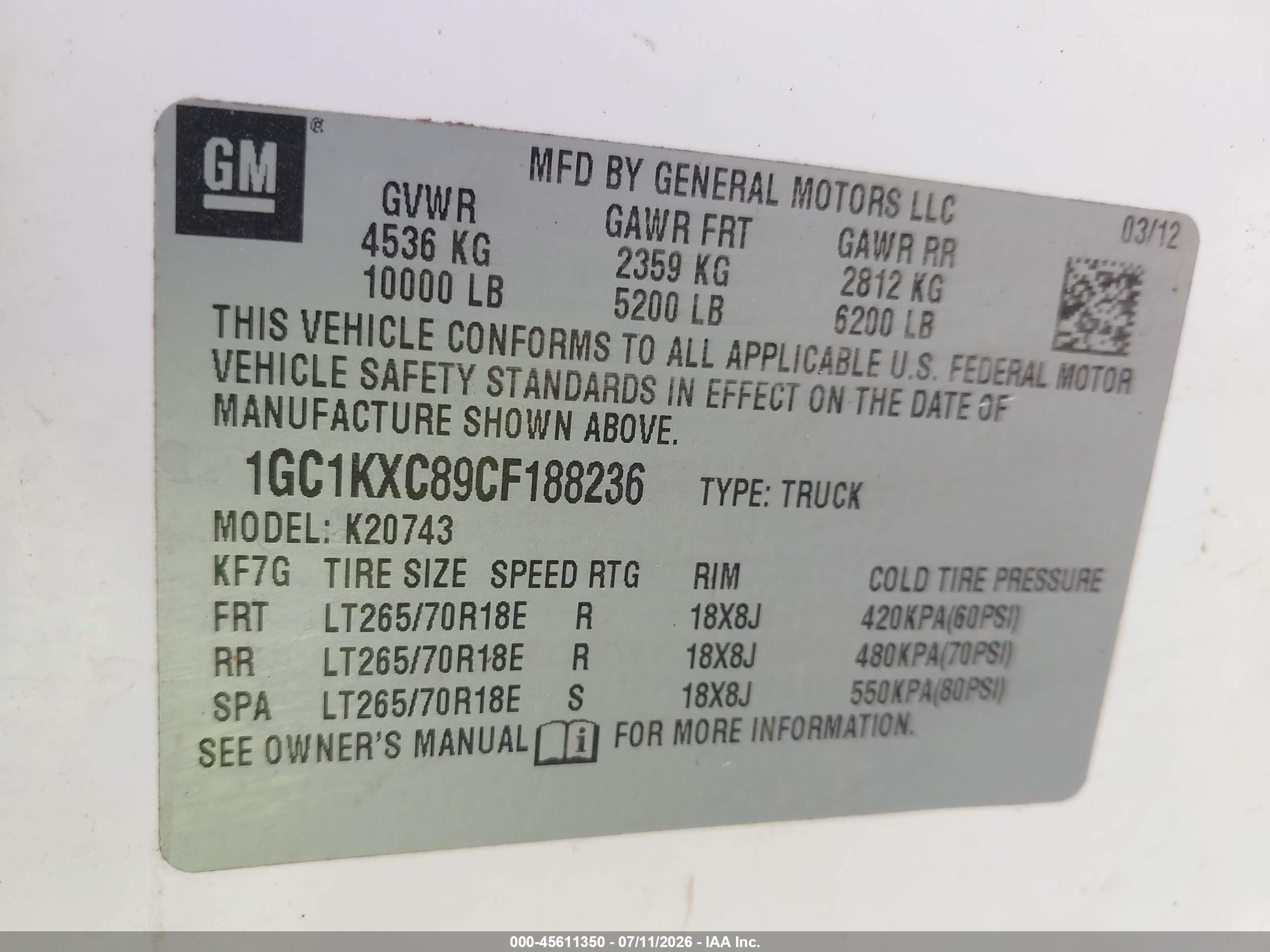 2012 Chevrolet Silverado 2500hd Lt White vin: 1GC1KXC89CF188236