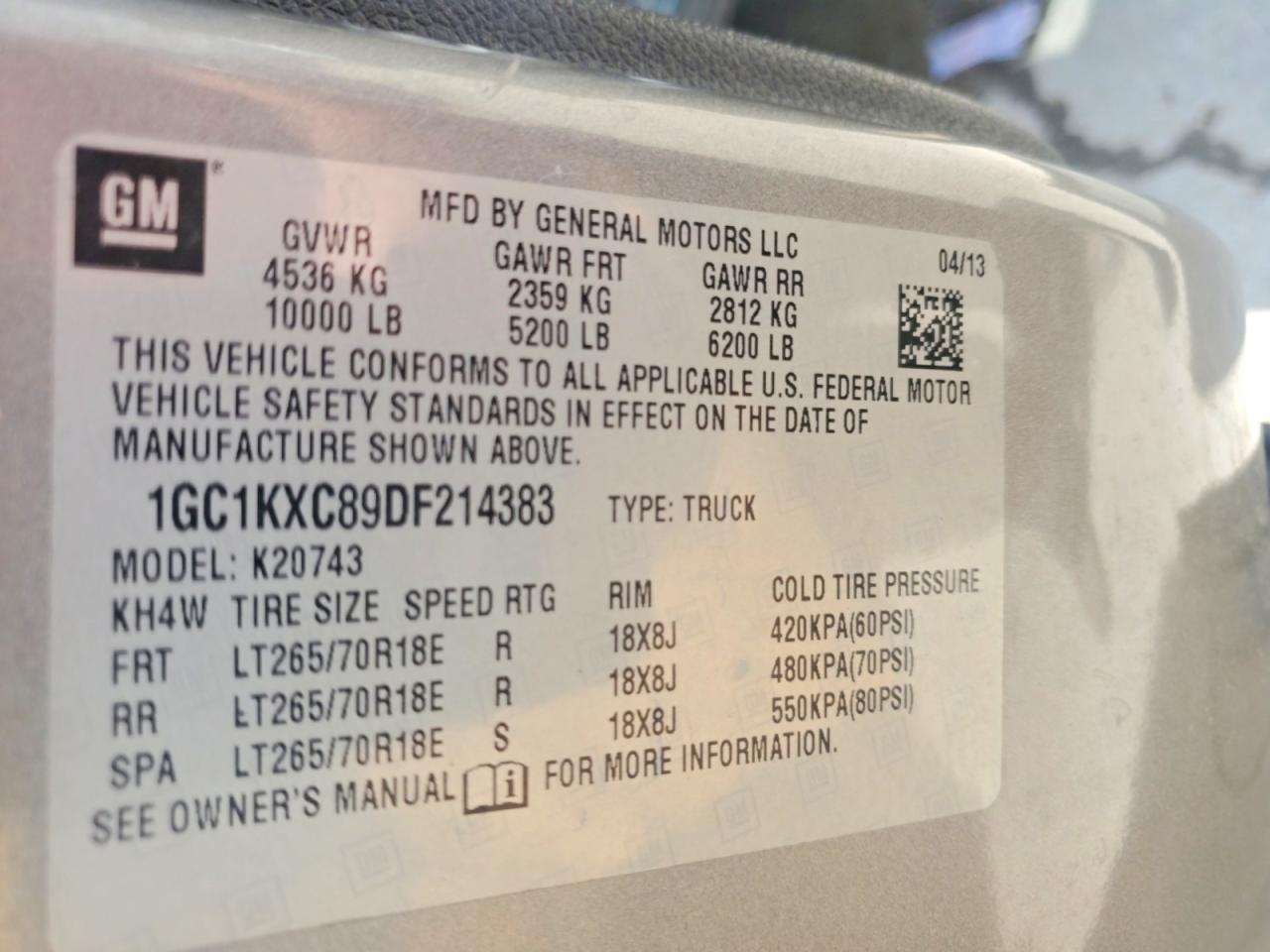 2013 Chevrolet Silverado K2500 Heavy Duty Lt Gray vin: 1GC1KXC89DF214383