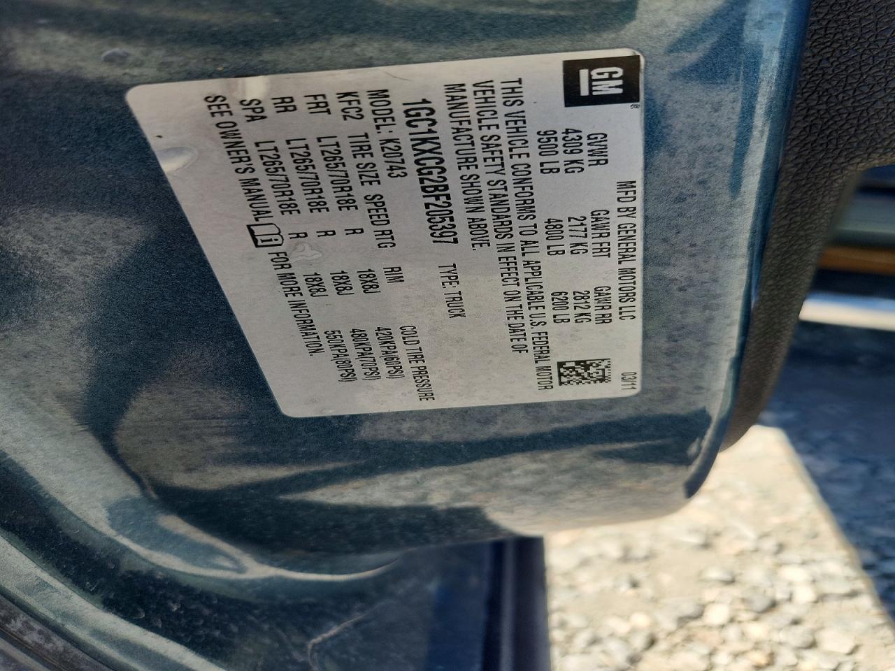2011 Chevrolet Silverado K2500 Heavy Duty Lt Blue vin: 1GC1KXCG2BF205397