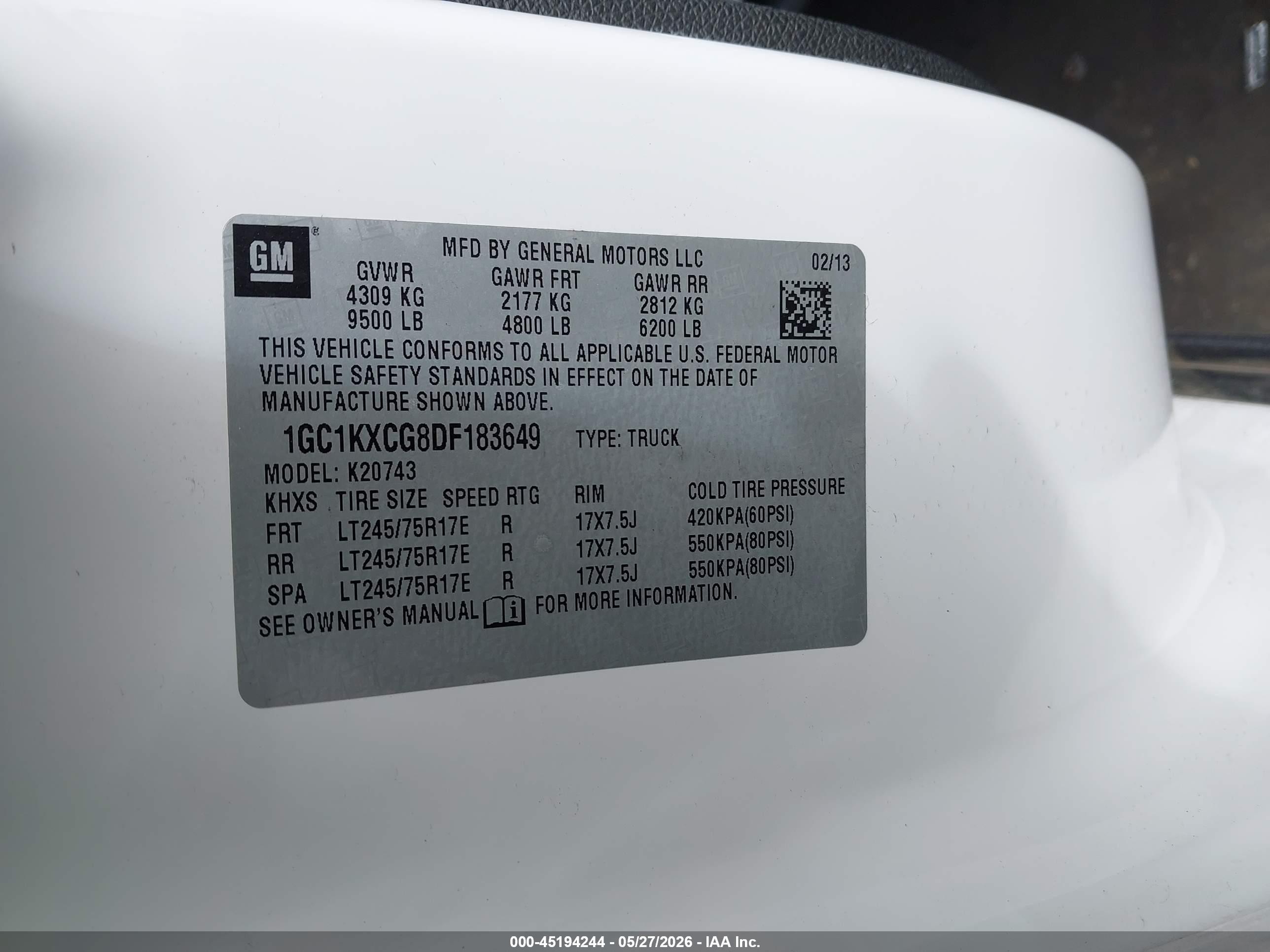 2013 Chevrolet Silverado 2500hd Lt White vin: 1GC1KXCG8DF183649