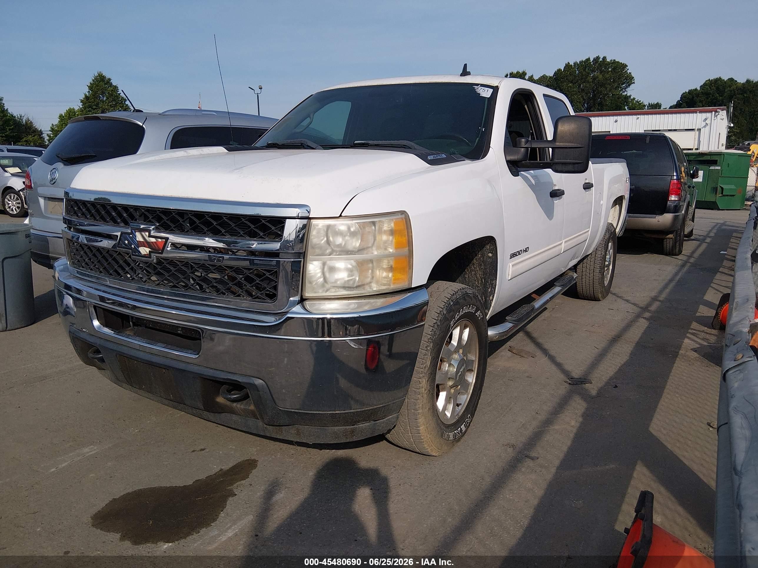 2011 Chevrolet Silverado 2500hd Lt White vin: 1GC1KXCG9BF192096