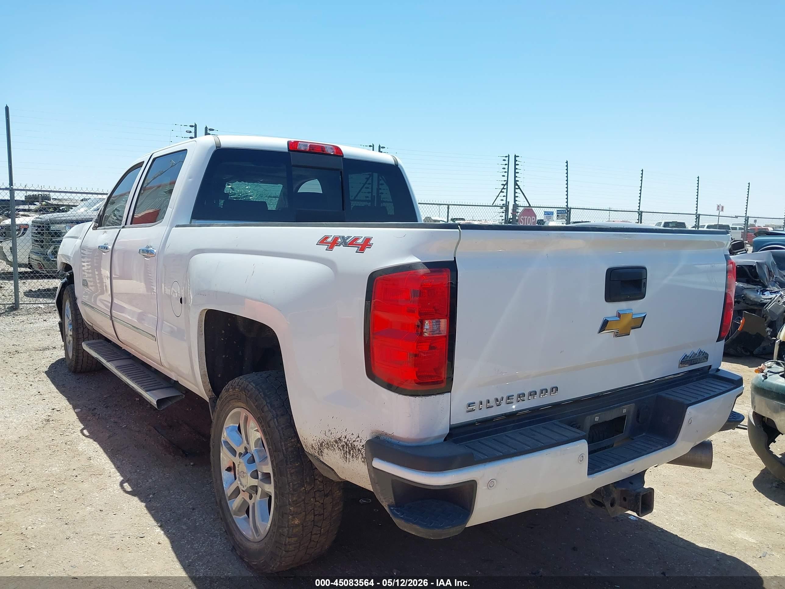 2016 Chevrolet Silverado 2500hd High Country White vin: 1GC1KXE83GF252497