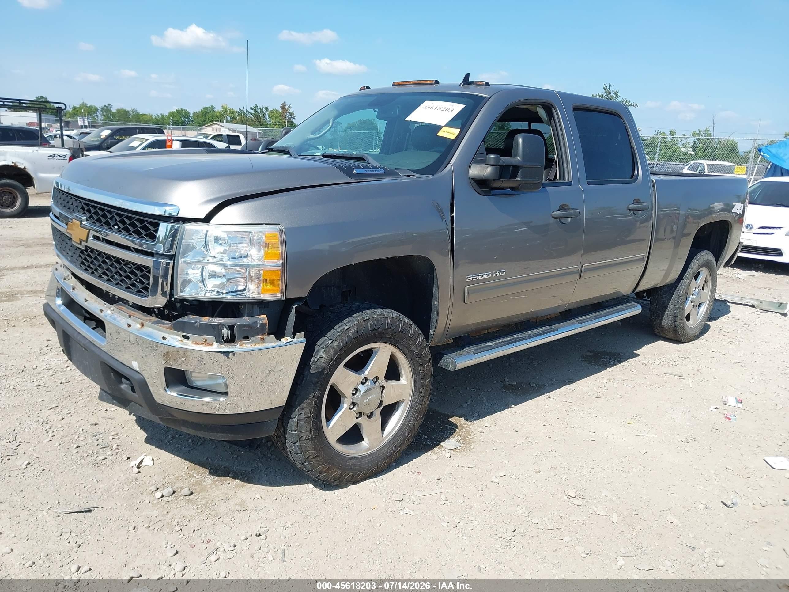 2013 Chevrolet Silverado 2500hd Lt Gray vin: 1GC1KXE8XDF143496
