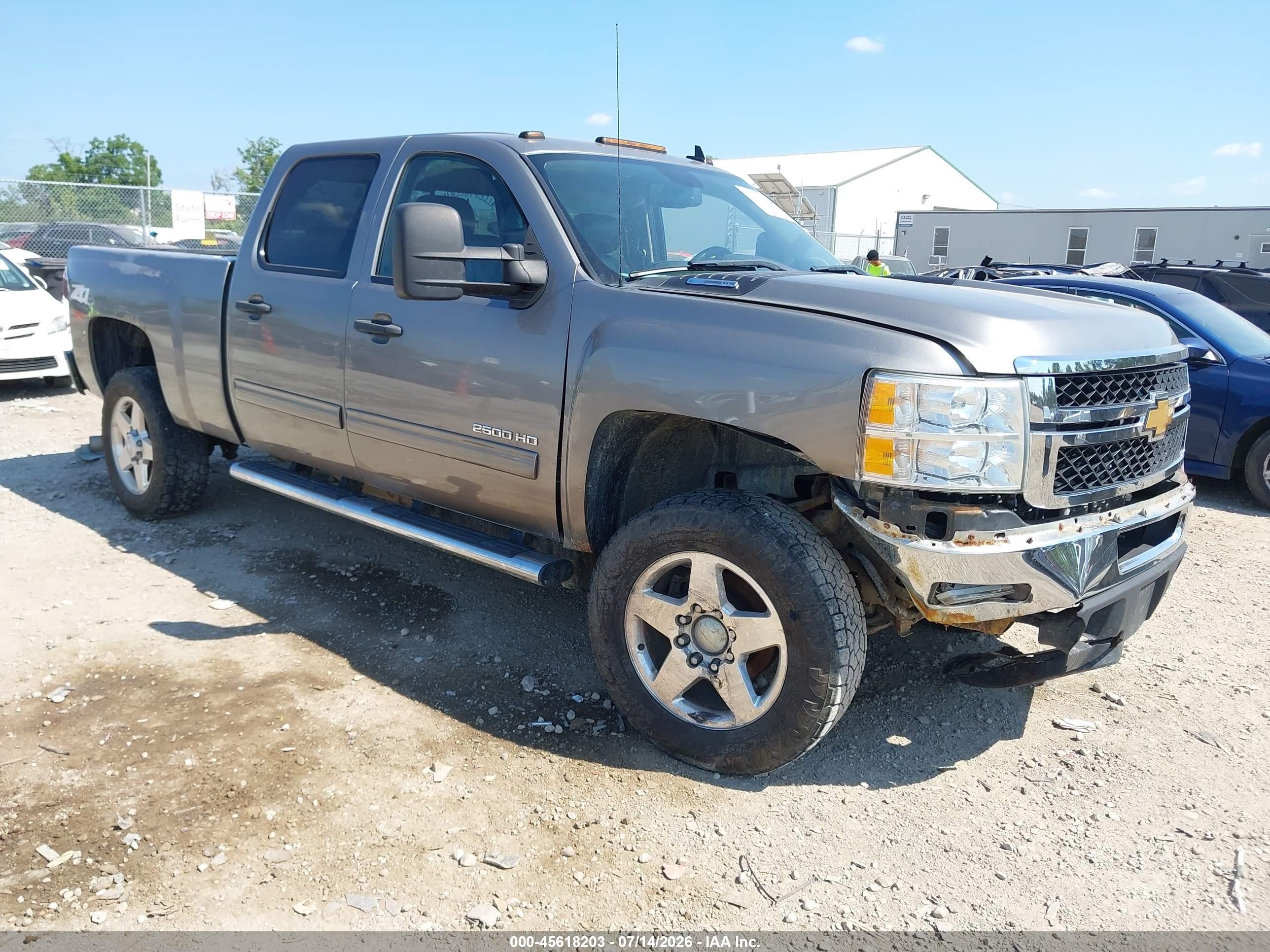 2013 Chevrolet Silverado 2500hd Lt Gray vin: 1GC1KXE8XDF143496