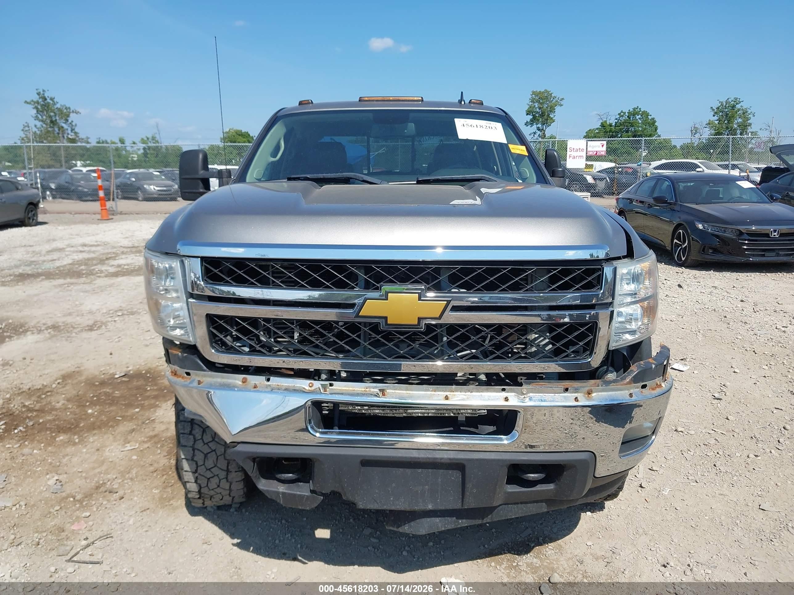 2013 Chevrolet Silverado 2500hd Lt Gray vin: 1GC1KXE8XDF143496