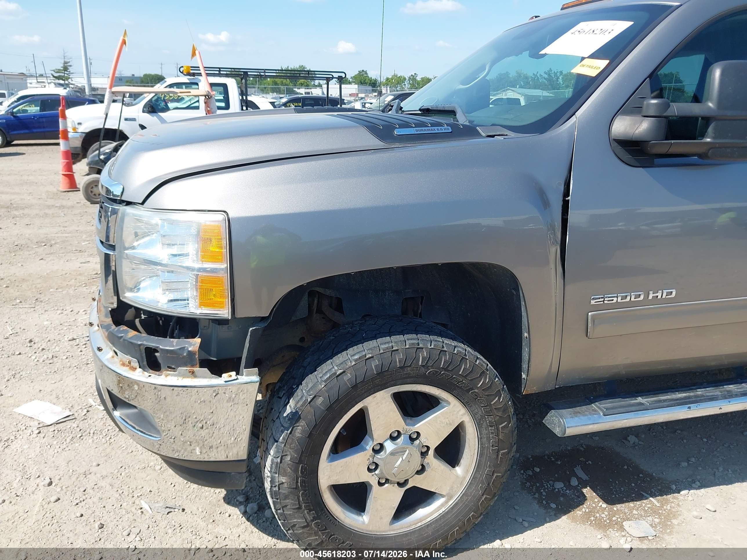2013 Chevrolet Silverado 2500hd Lt Gray vin: 1GC1KXE8XDF143496
