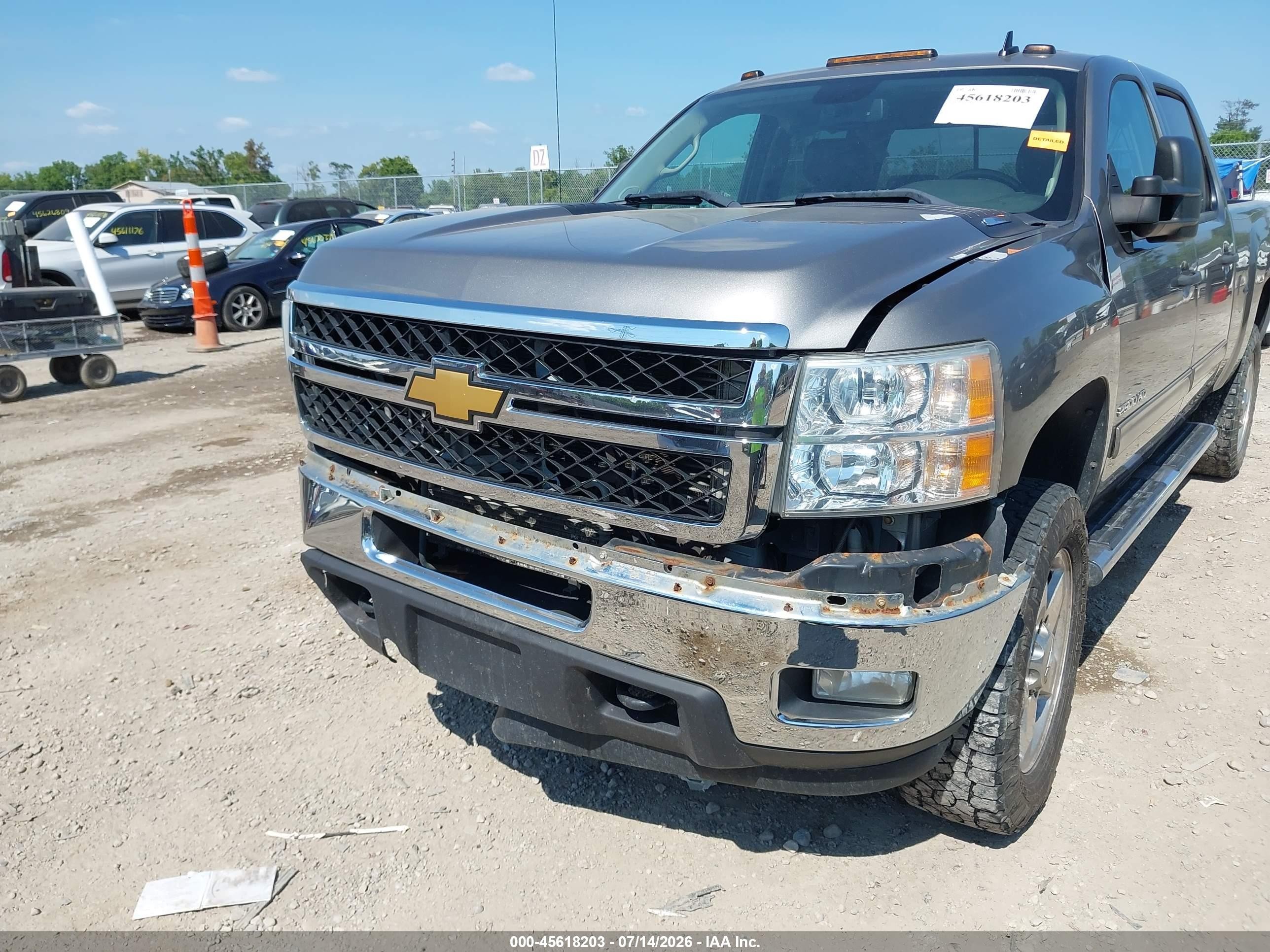 2013 Chevrolet Silverado 2500hd Lt Gray vin: 1GC1KXE8XDF143496
