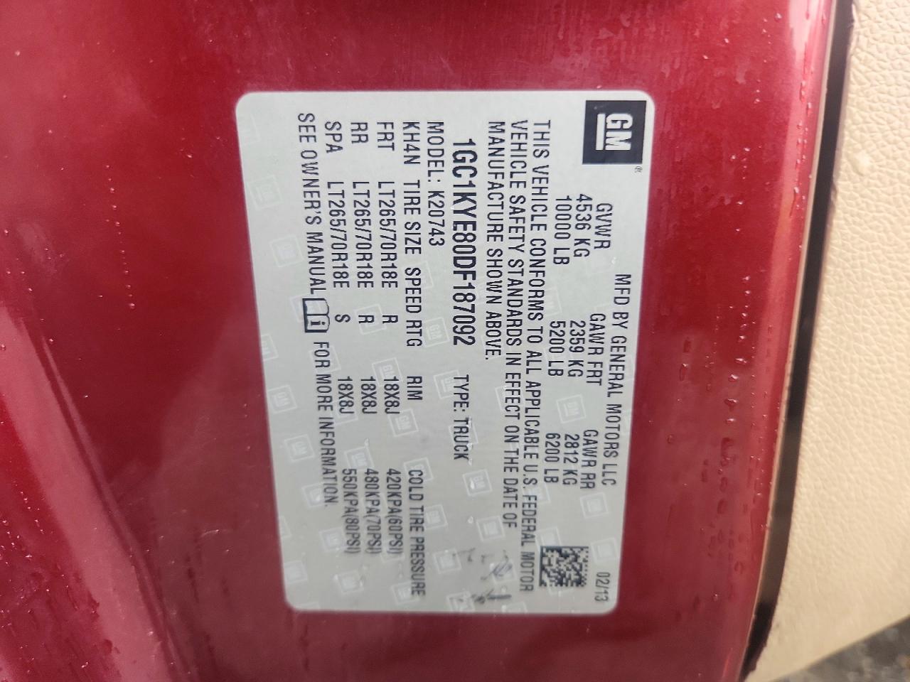 2013 Chevrolet Silverado K2500 Heavy Duty Ltz Maroon vin: 1GC1KYE80DF187092