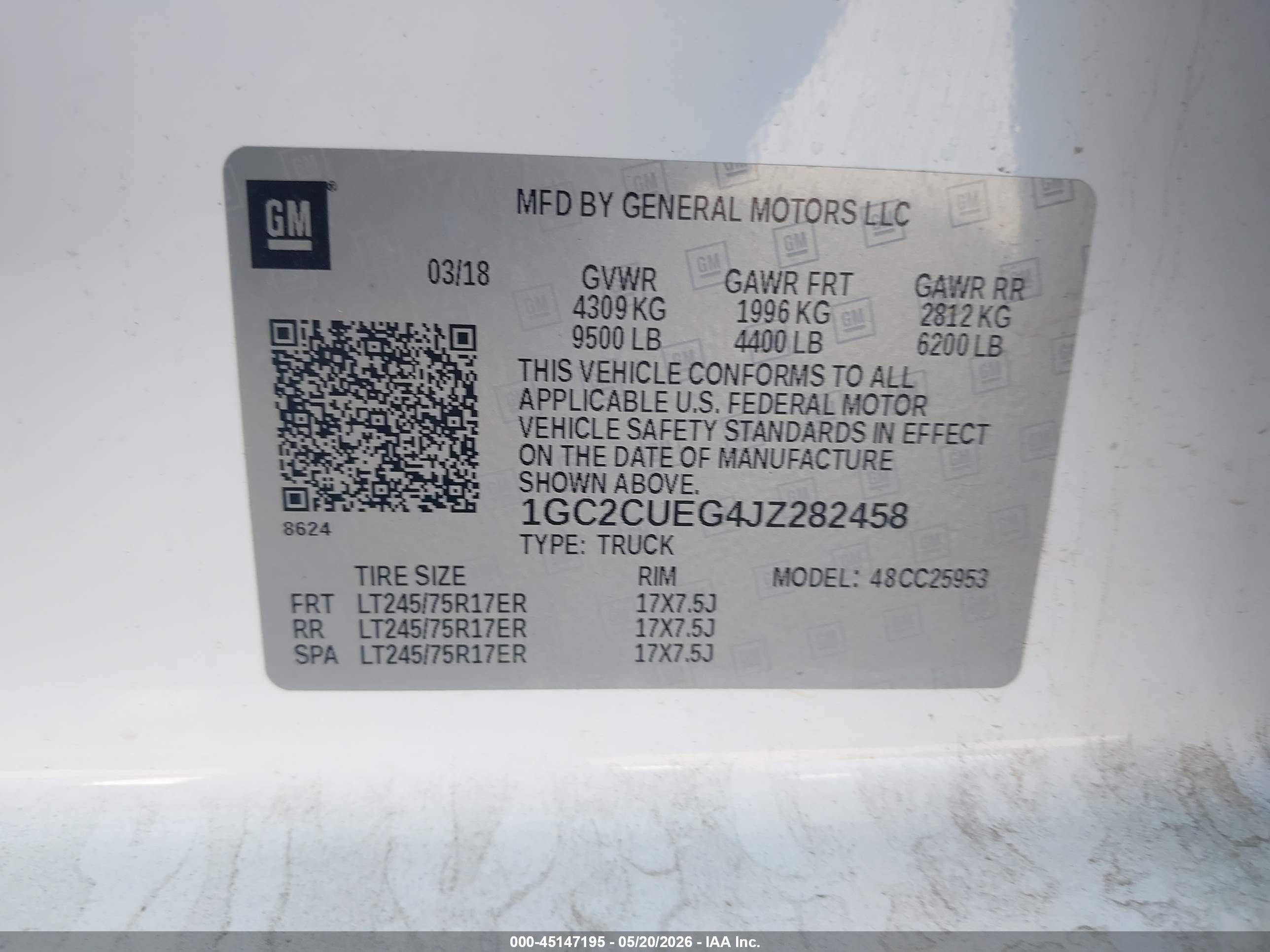 2018 Chevrolet Silverado 2500hd Wt Белый vin: 1GC2CUEG4JZ282458