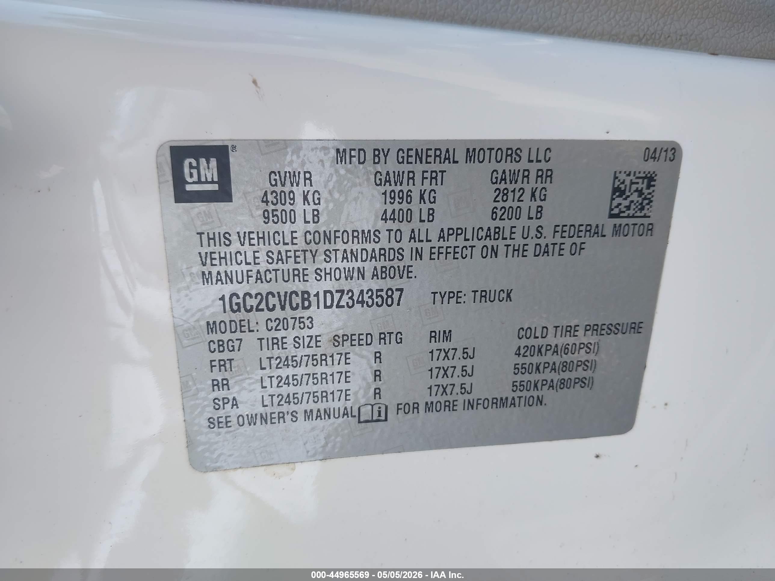 2013 Chevrolet Silverado 2500hd Work Truck White vin: 1GC2CVCB1DZ343587