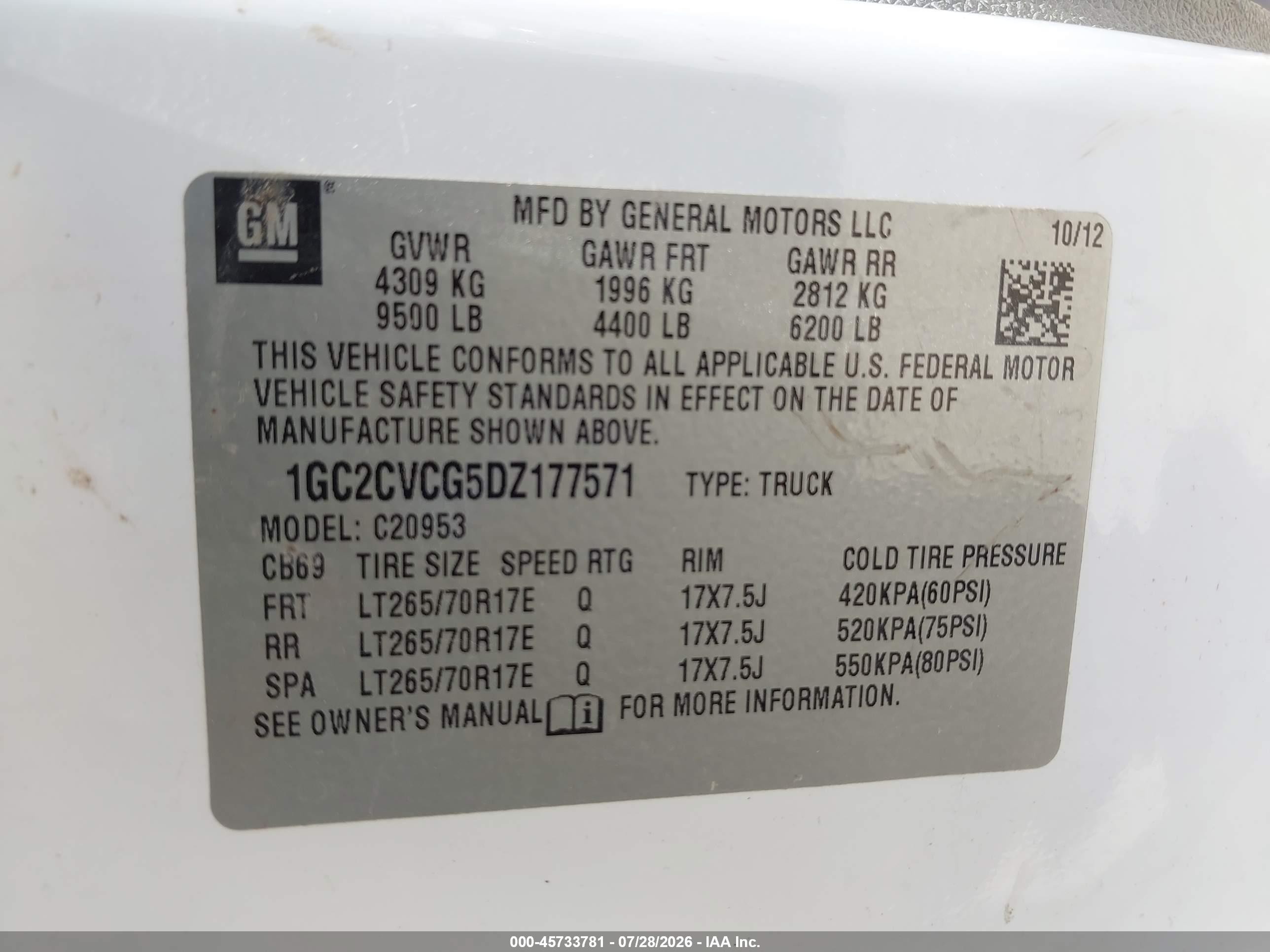 2013 Chevrolet Silverado 2500hd Work Truck White vin: 1GC2CVCG5DZ177571