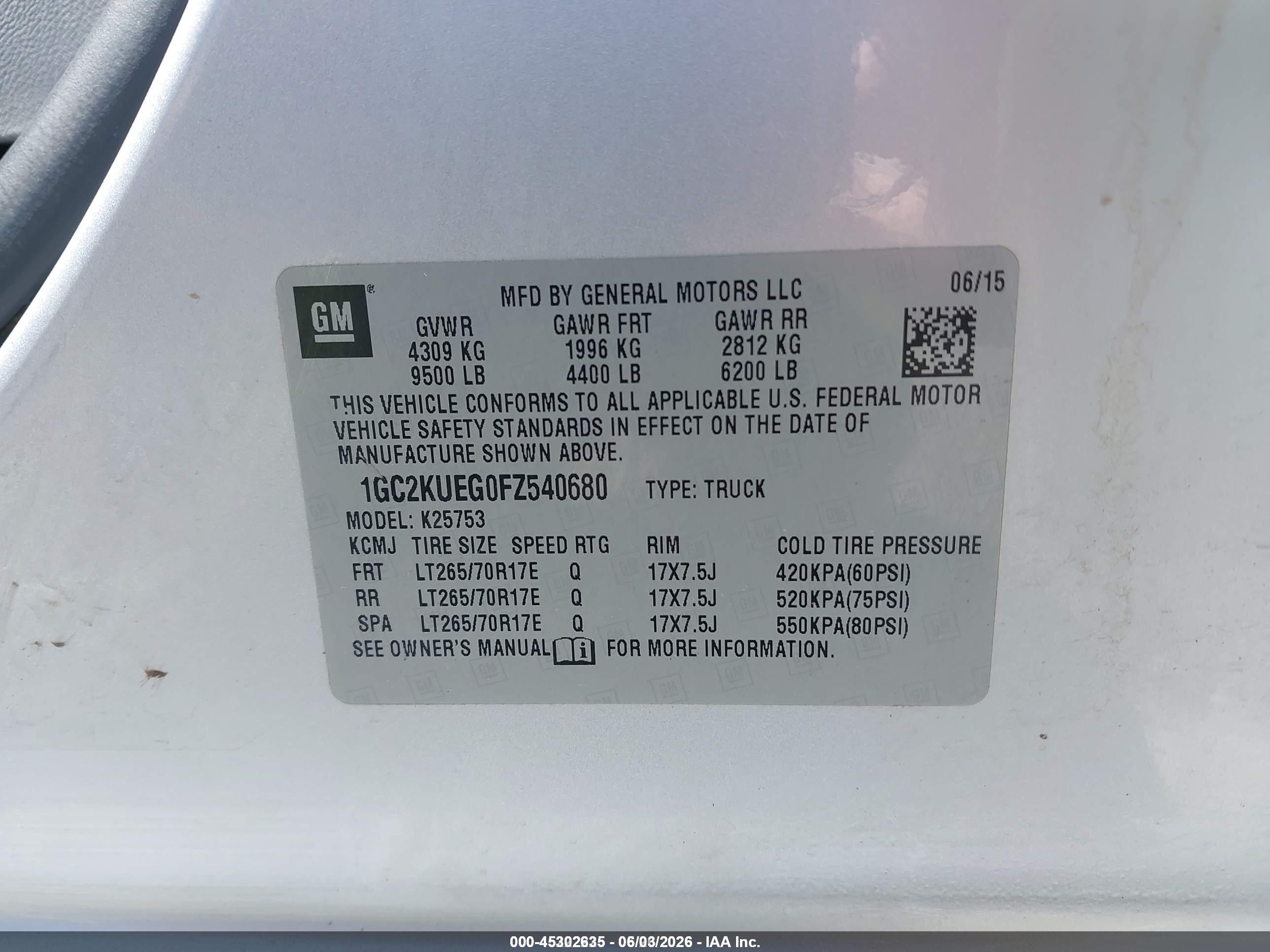 2015 Chevrolet Silverado 2500hd Wt Silver vin: 1GC2KUEG0FZ540680