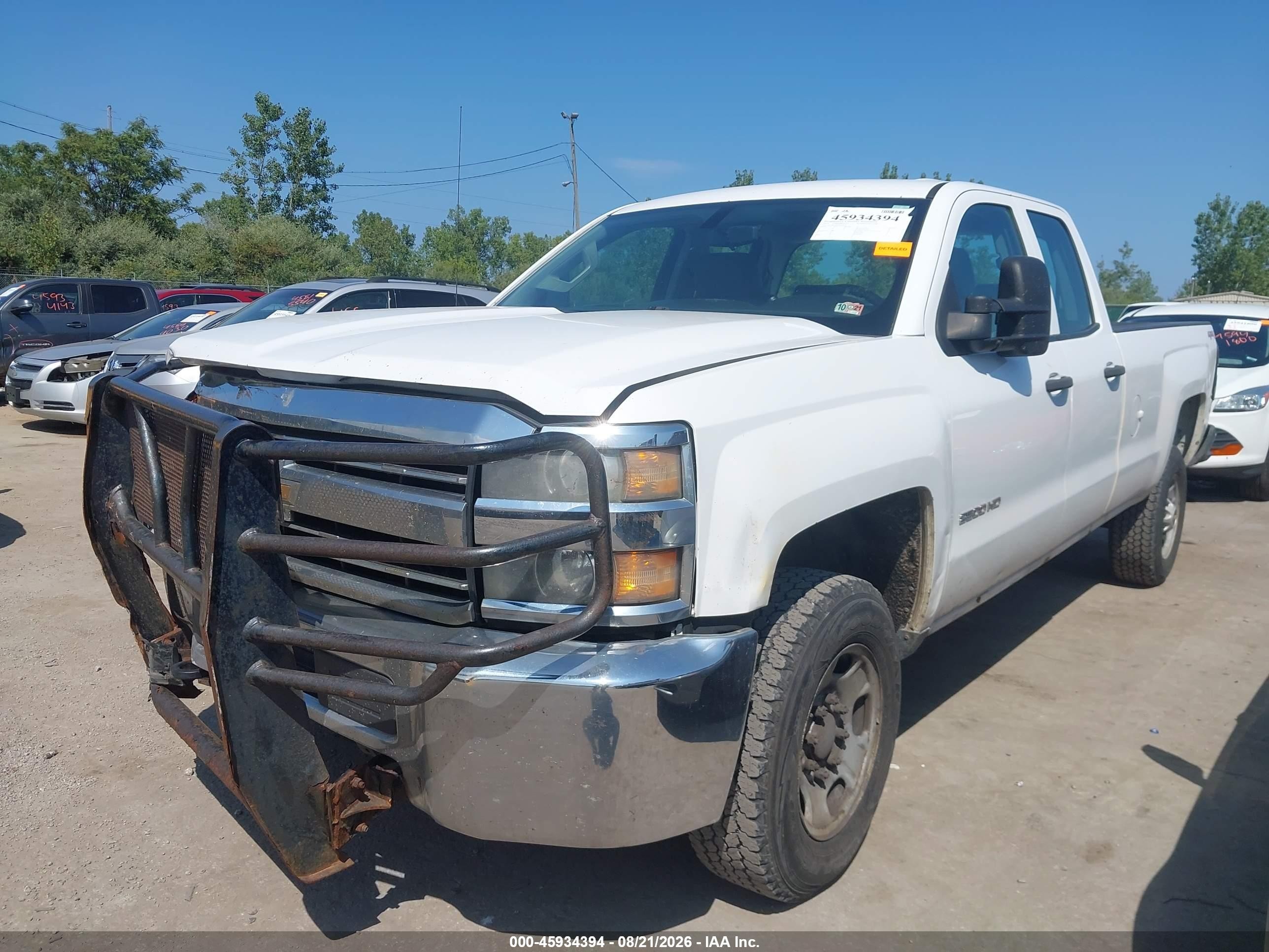 2015 Chevrolet Silverado 2500hd Work Truck White vin: 1GC2KUEG2FZ121620