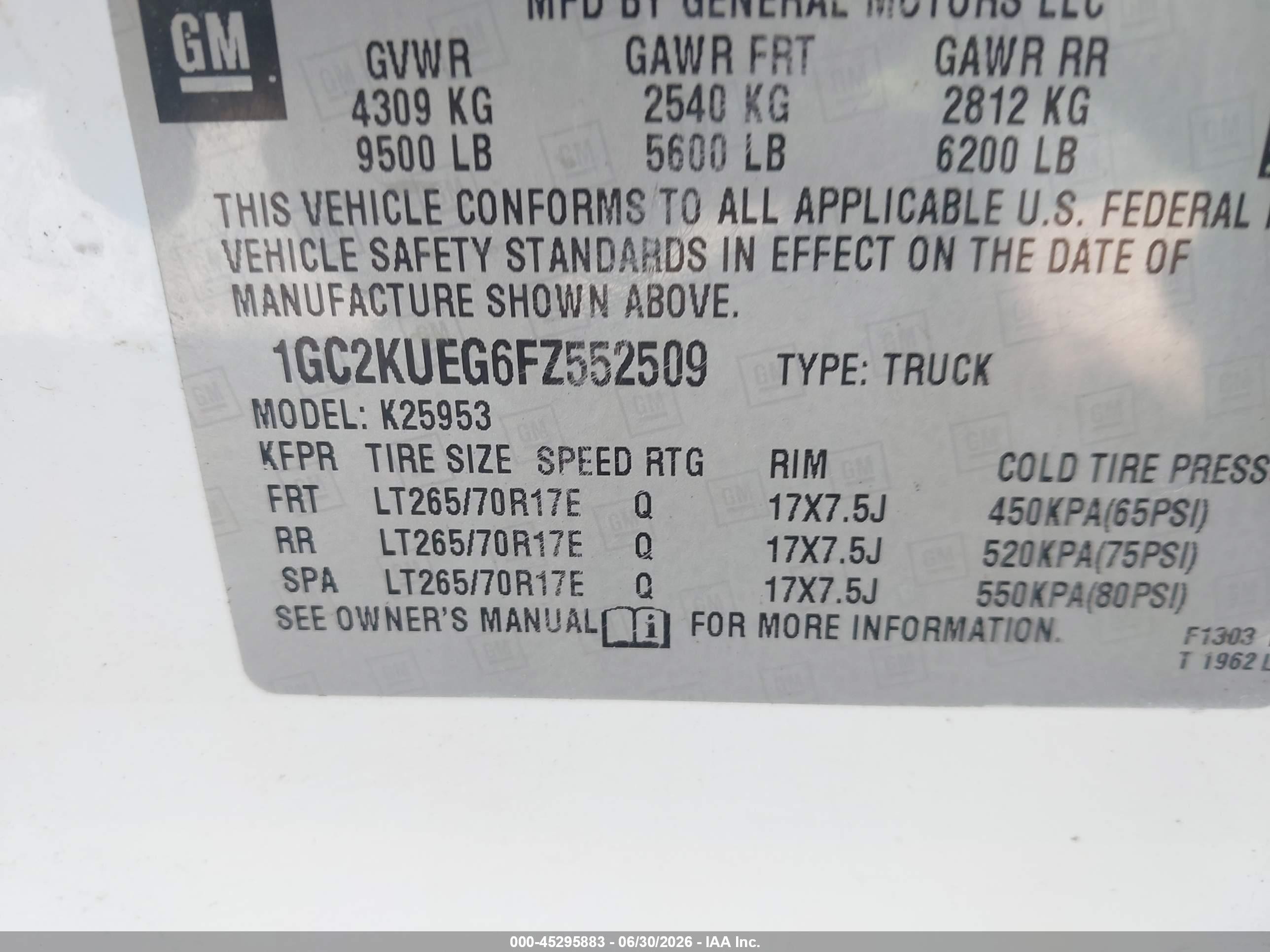 2015 Chevrolet Silverado 2500hd Wt Белый vin: 1GC2KUEG6FZ552509
