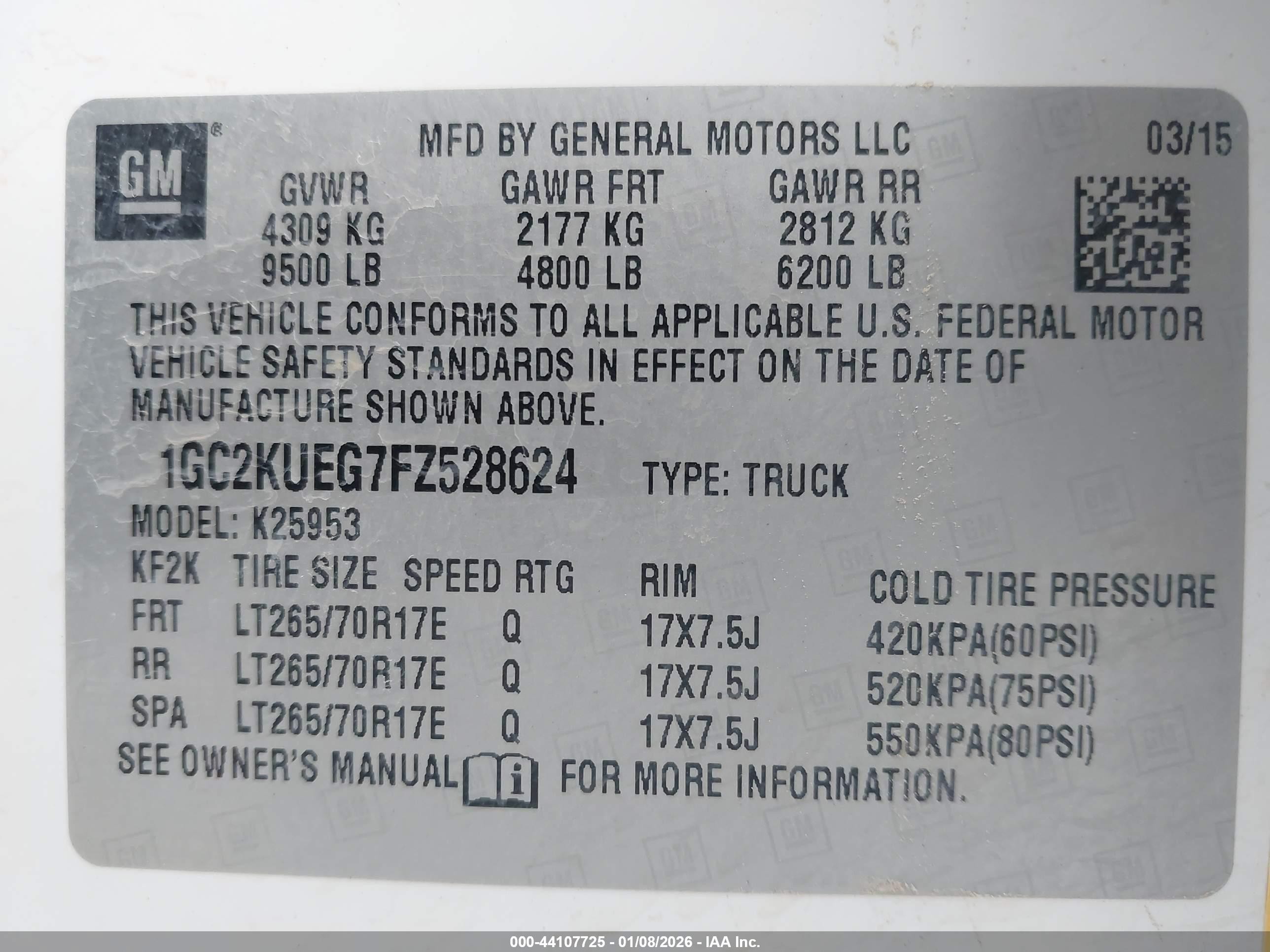 2015 Chevrolet Silverado 2500hd Wt White vin: 1GC2KUEG7FZ528624