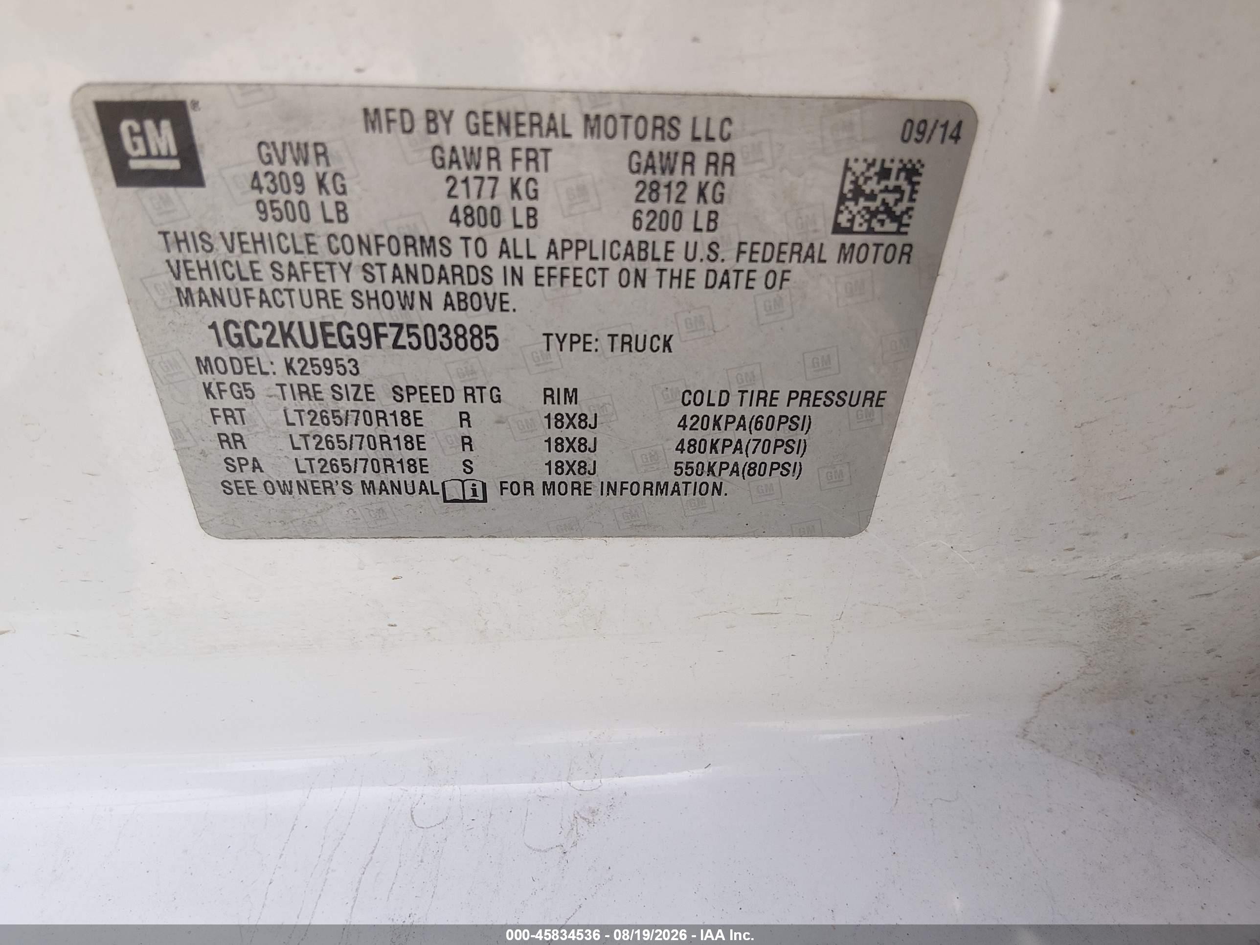 2015 Chevrolet Silverado 2500hd Built After Aug 14 Work Truck Белый vin: 1GC2KUEG9FZ503885