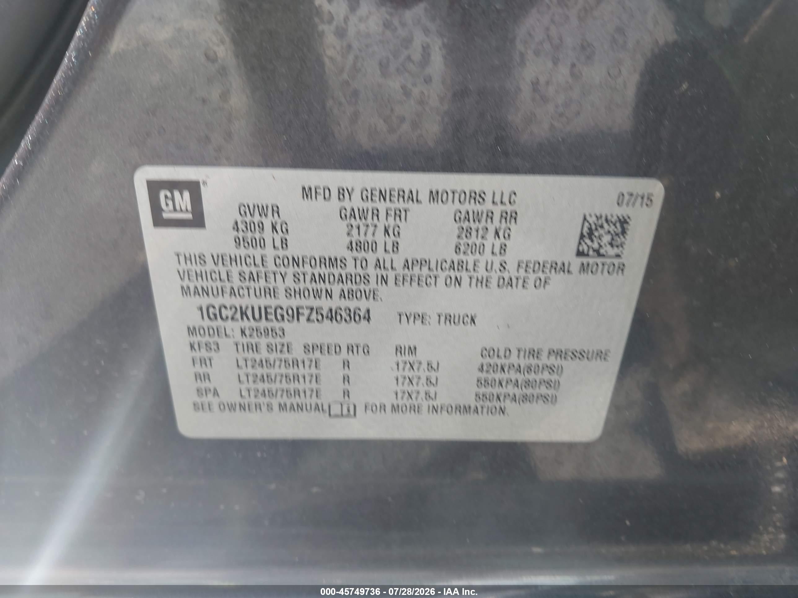 2015 Chevrolet Silverado 2500hd Built After Aug 14 Work Truck Gray vin: 1GC2KUEG9FZ546364
