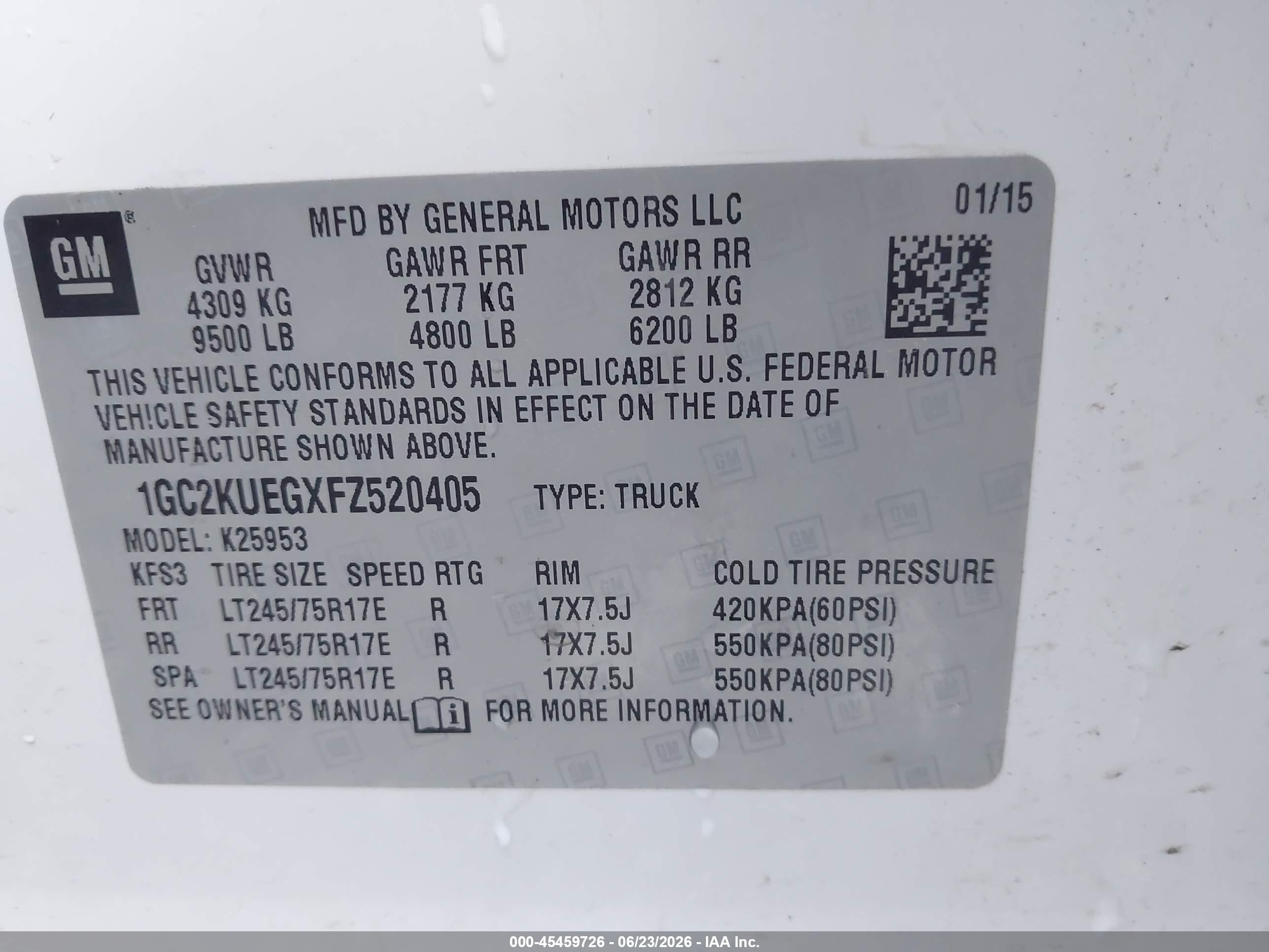 2015 Chevrolet Silverado K2500 Heavy Duty White vin: 1GC2KUEGXFZ520405