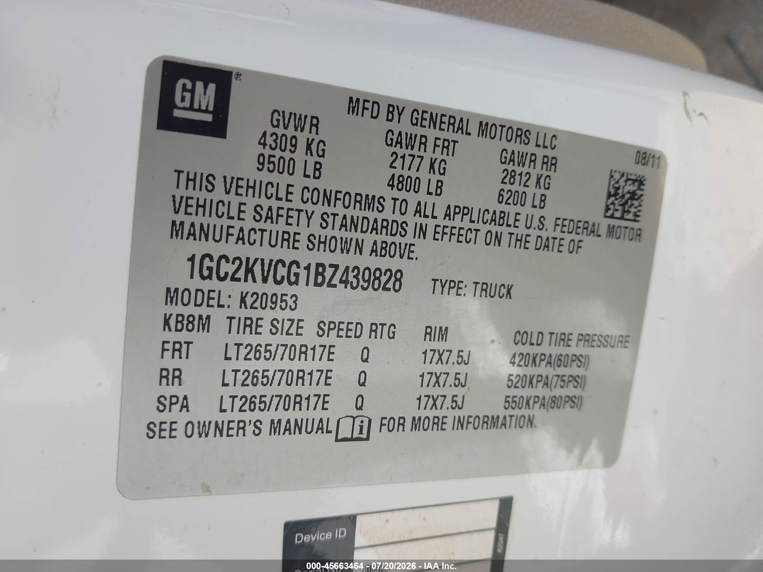 2011 Chevrolet Silverado 2500hd Work Truck White vin: 1GC2KVCG1BZ439828