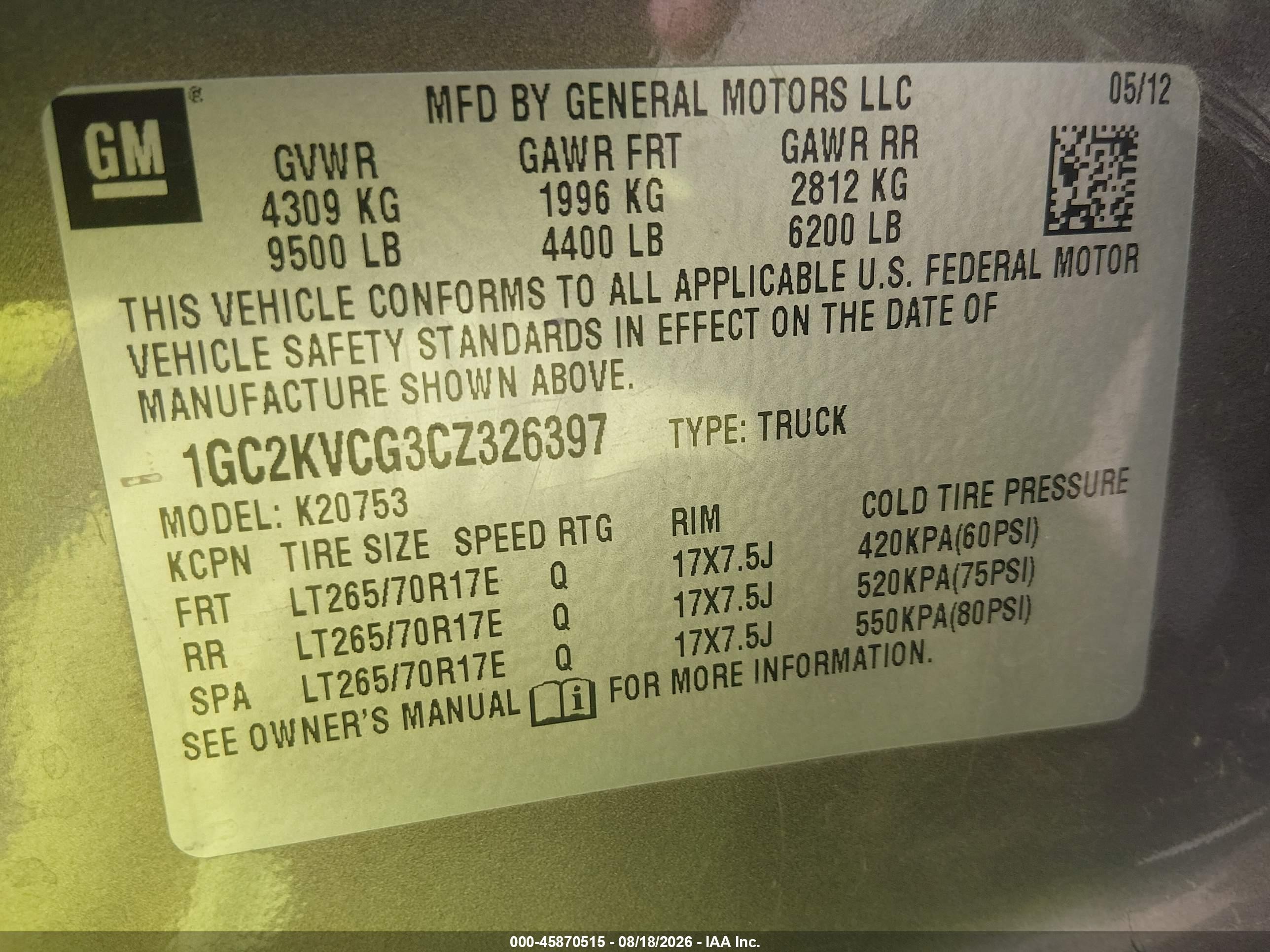2012 Chevrolet Silverado 2500hd Work Truck Brown vin: 1GC2KVCG3CZ326397