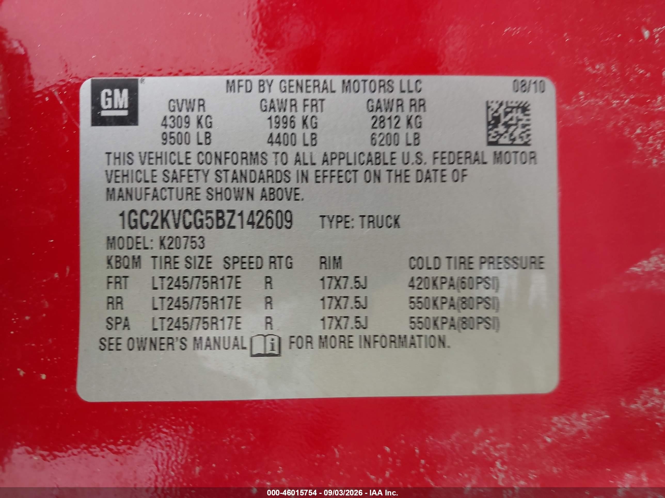 2011 Chevrolet Silverado 2500hd Work Truck Красный vin: 1GC2KVCG5BZ142609