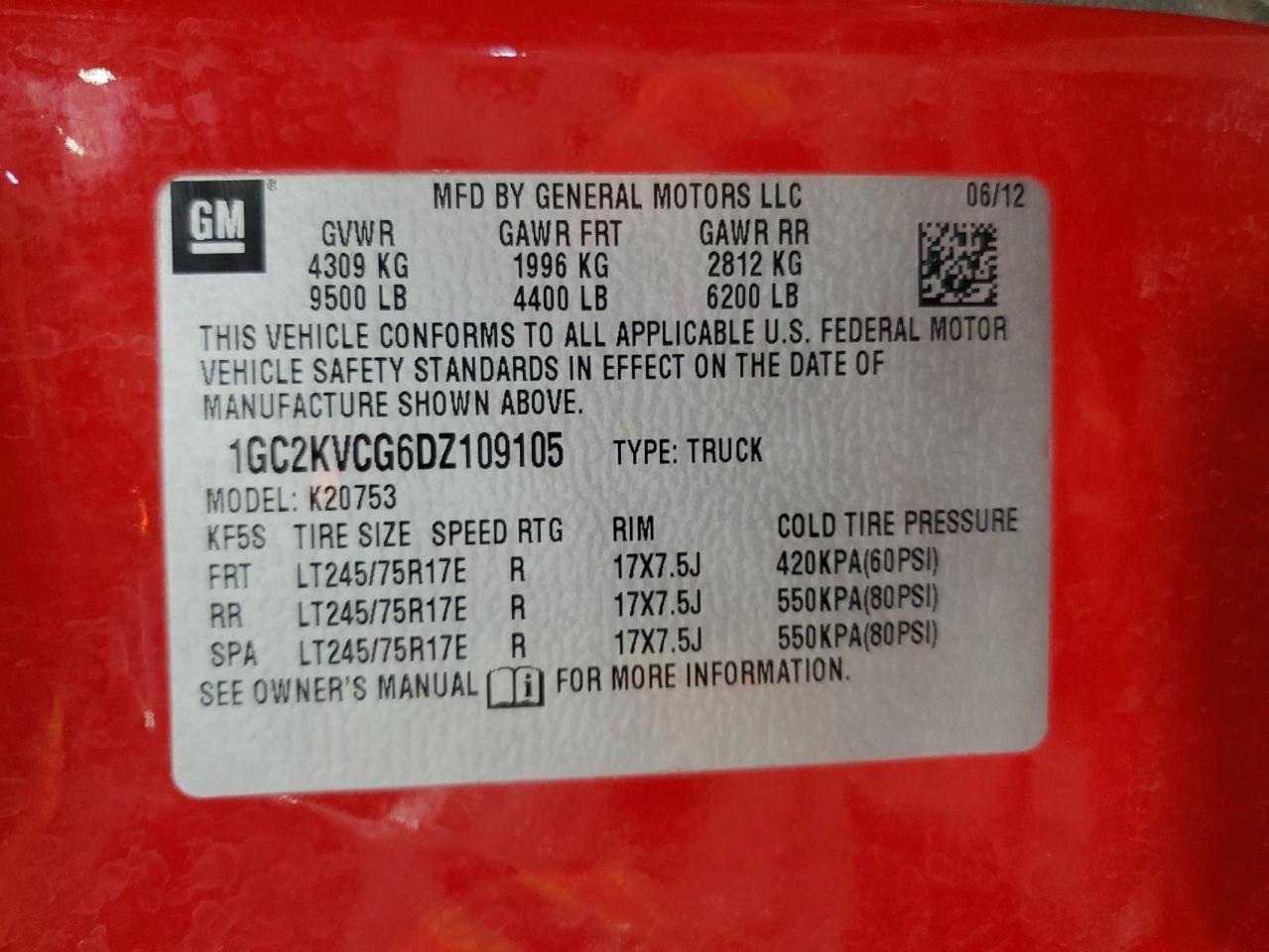 2013 Chevrolet Silverado K2500 Heavy Duty Red vin: 1GC2KVCG6DZ109105
