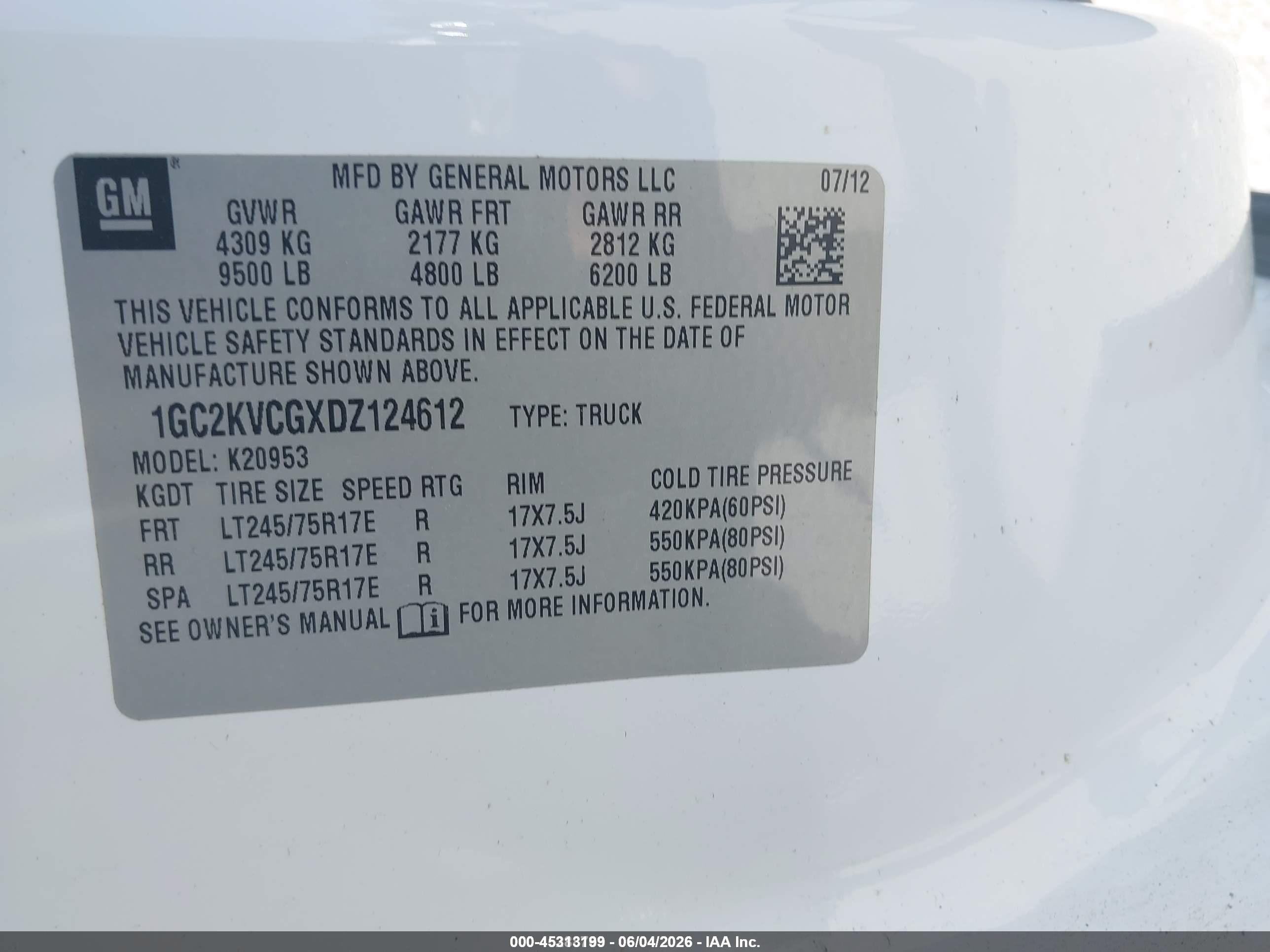 2013 Chevrolet Silverado 2500hd Work Truck White vin: 1GC2KVCGXDZ124612