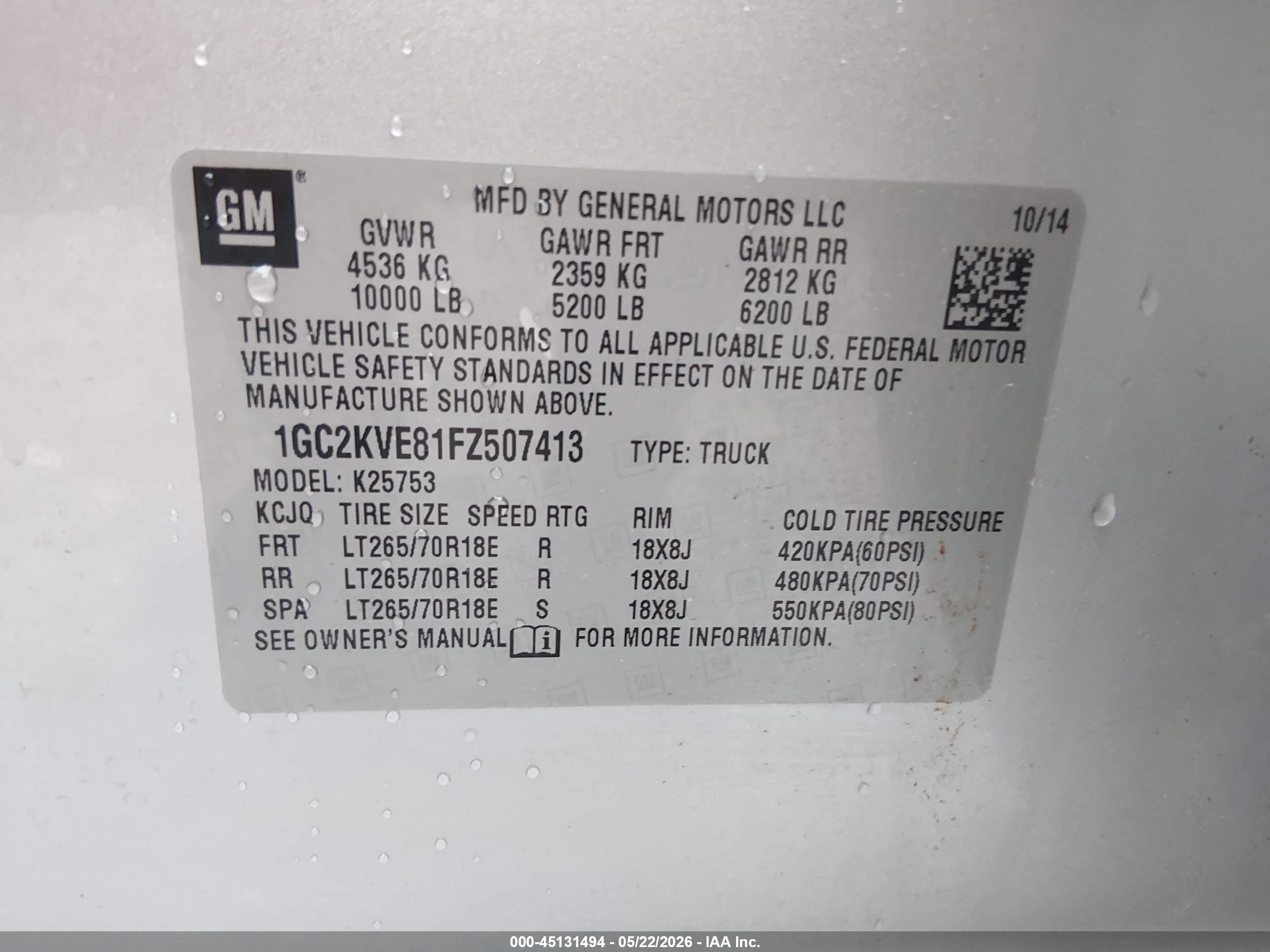 2015 Chevrolet Silverado 2500hd Lt Серебряный vin: 1GC2KVE81FZ507413