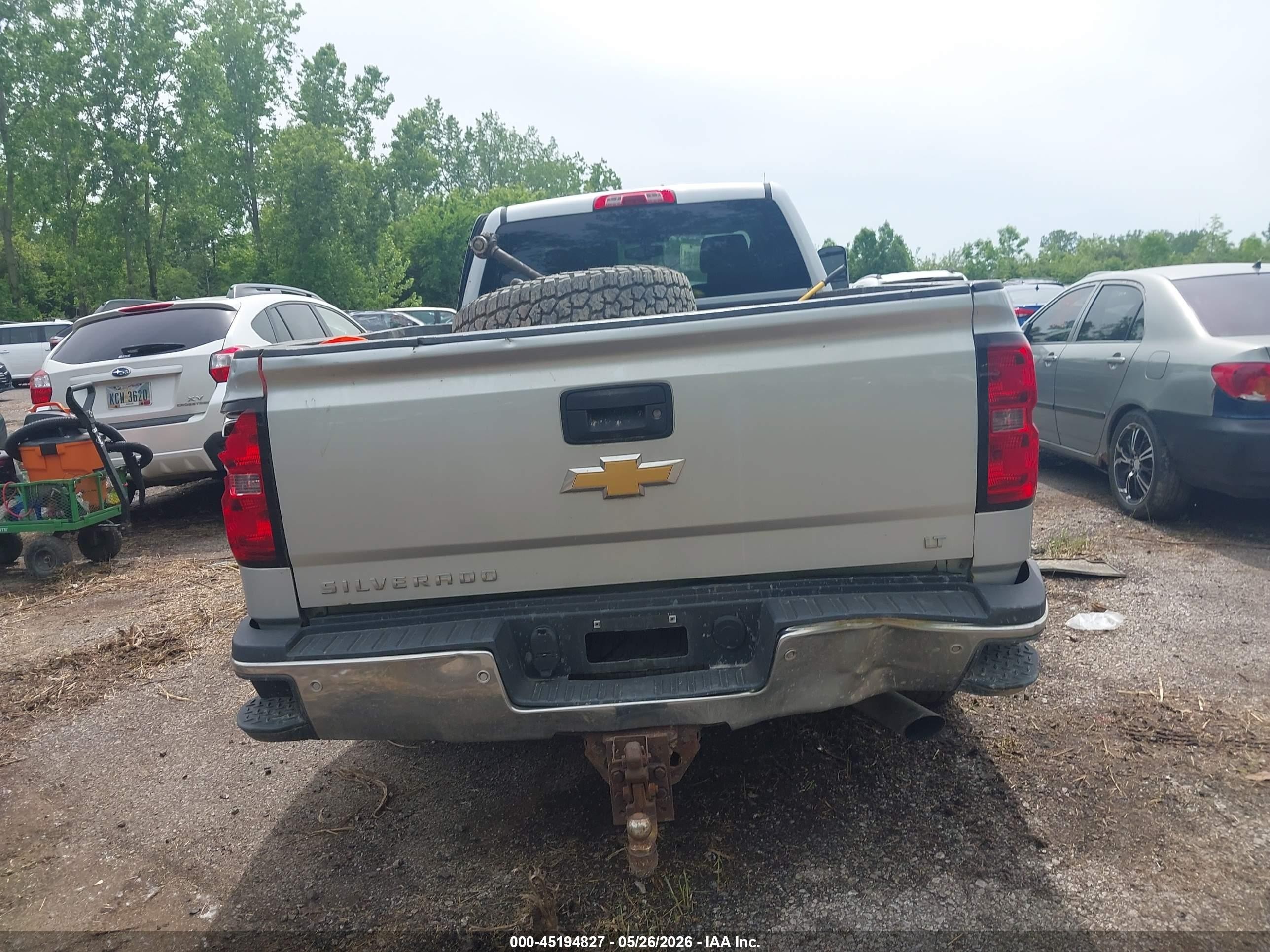 2015 Chevrolet Silverado 2500hd Lt Gray vin: 1GC2KVEG6FZ133162