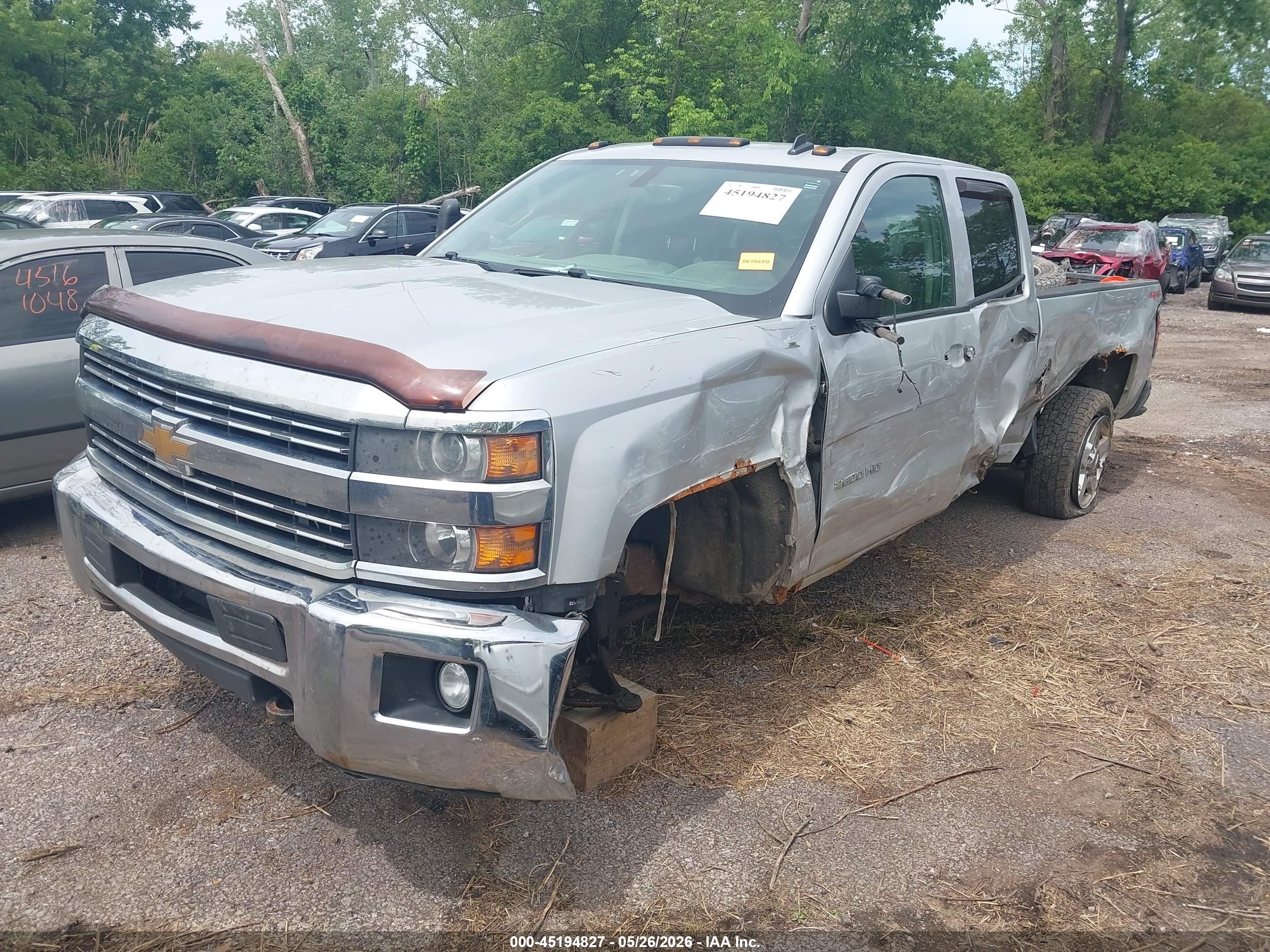 2015 Chevrolet Silverado 2500hd Lt Gray vin: 1GC2KVEG6FZ133162